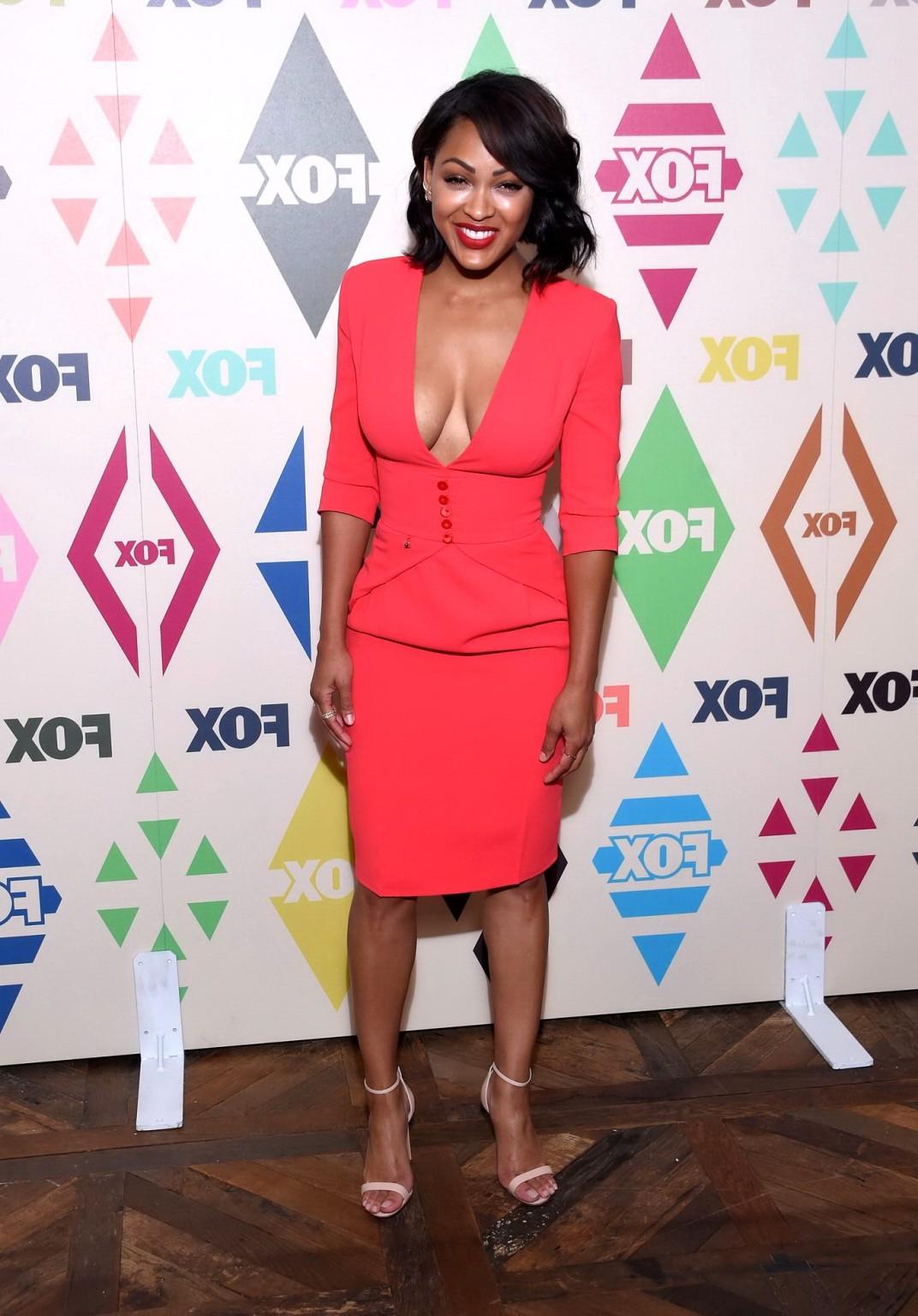 16P Meagan Good showing huge cleavage at the TCA Party