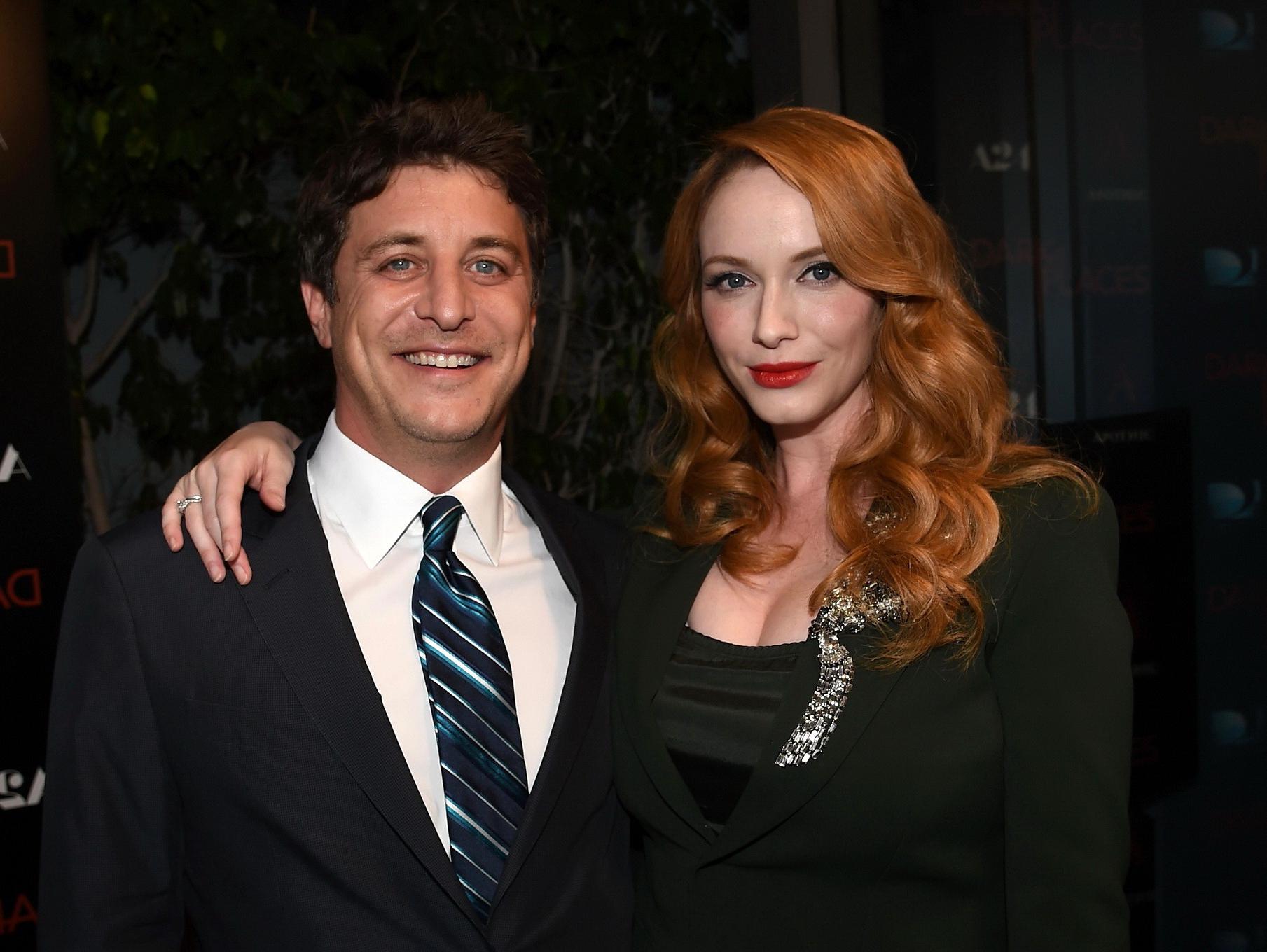 16P Christina Hendricks showing cleavage at the premiere