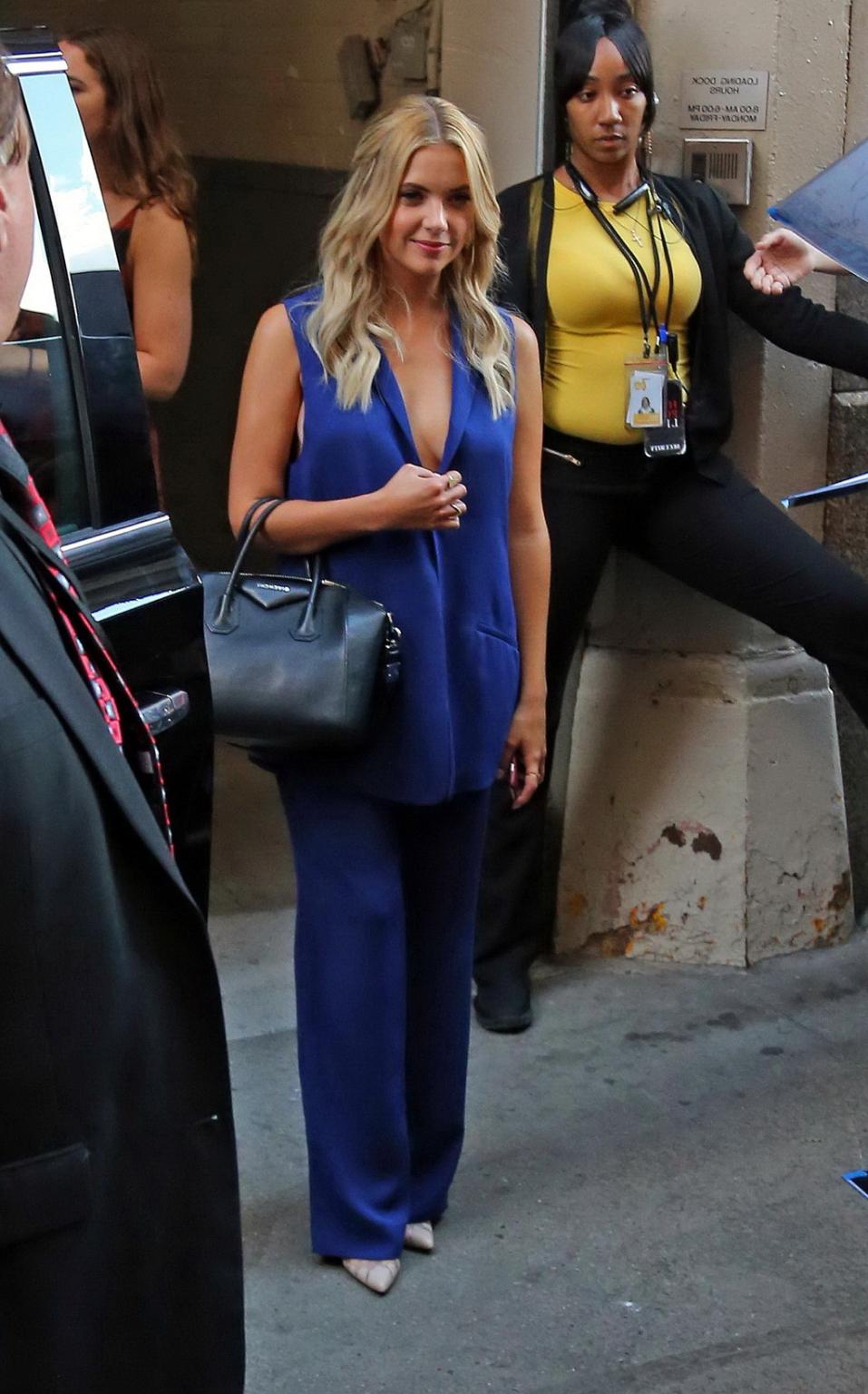 15P Ashley Benson braless showing sideboob and cleavage