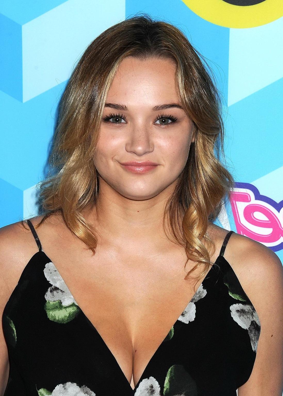 16P Haley King showing huge cleavage at Just Jared Summer Bash