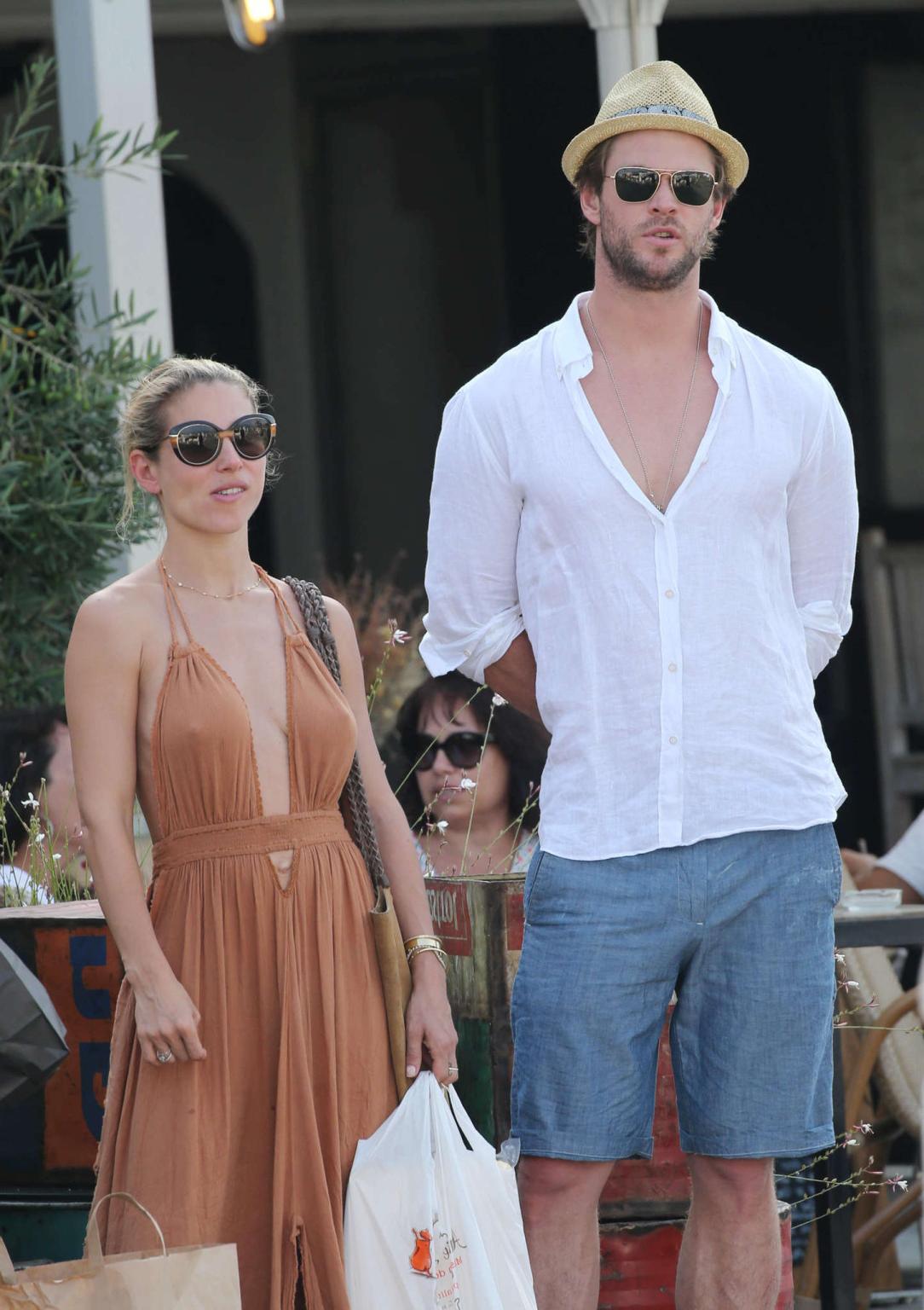 16P Elsa Pataky showing nipple pokies and sideboob in Corsica