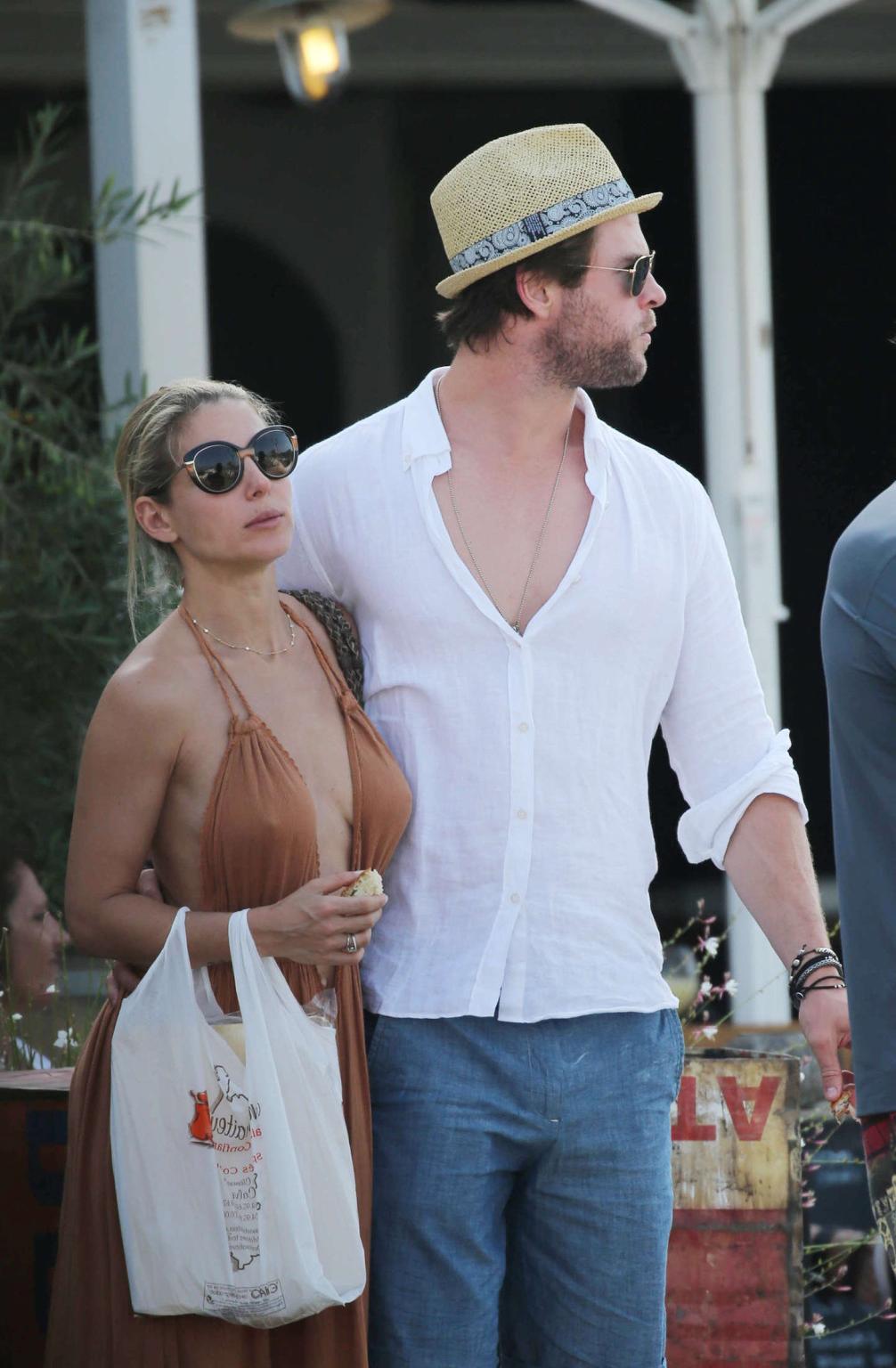16P Elsa Pataky showing nipple pokies and sideboob in Corsica