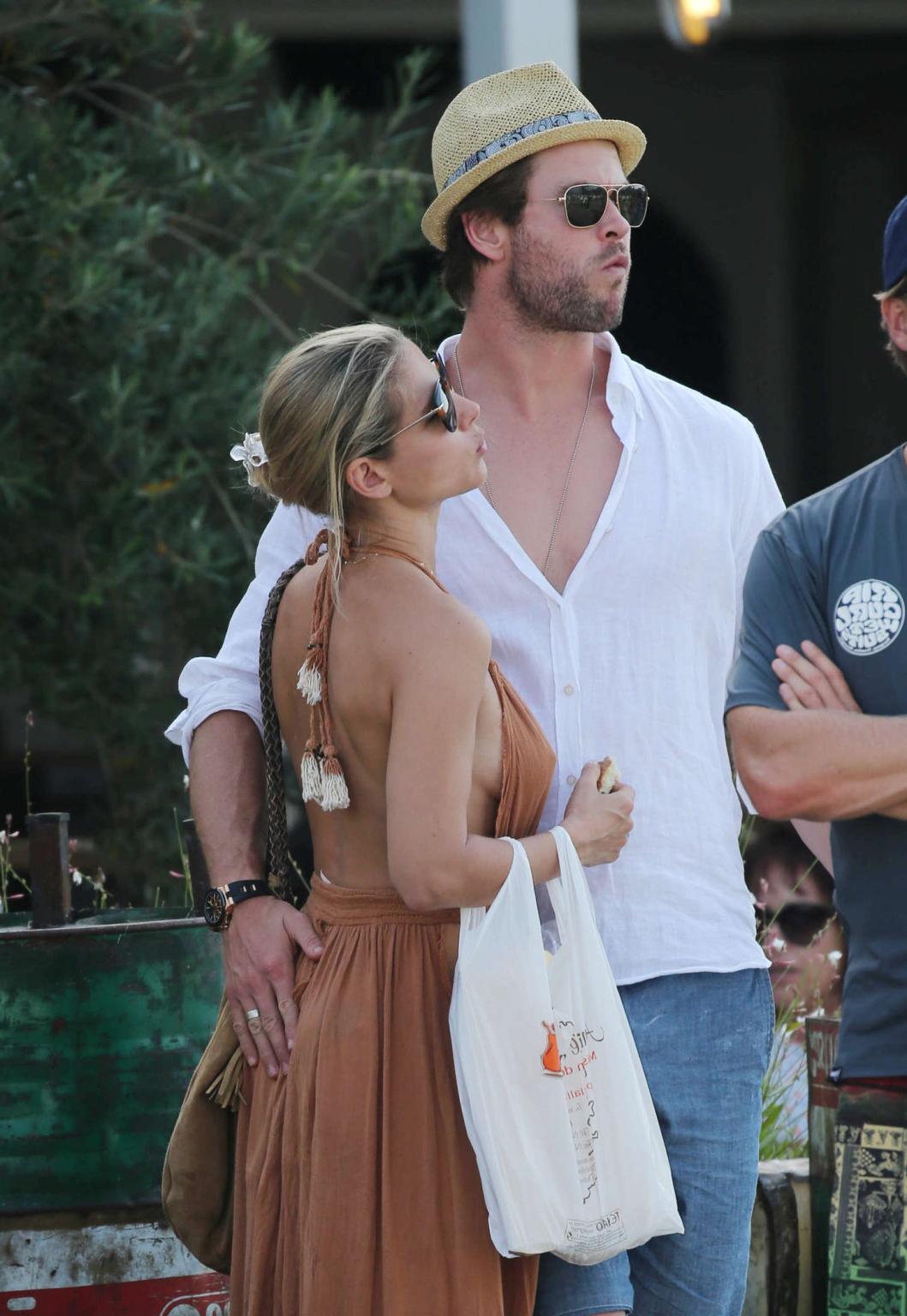 16P Elsa Pataky showing nipple pokies and sideboob in Corsica