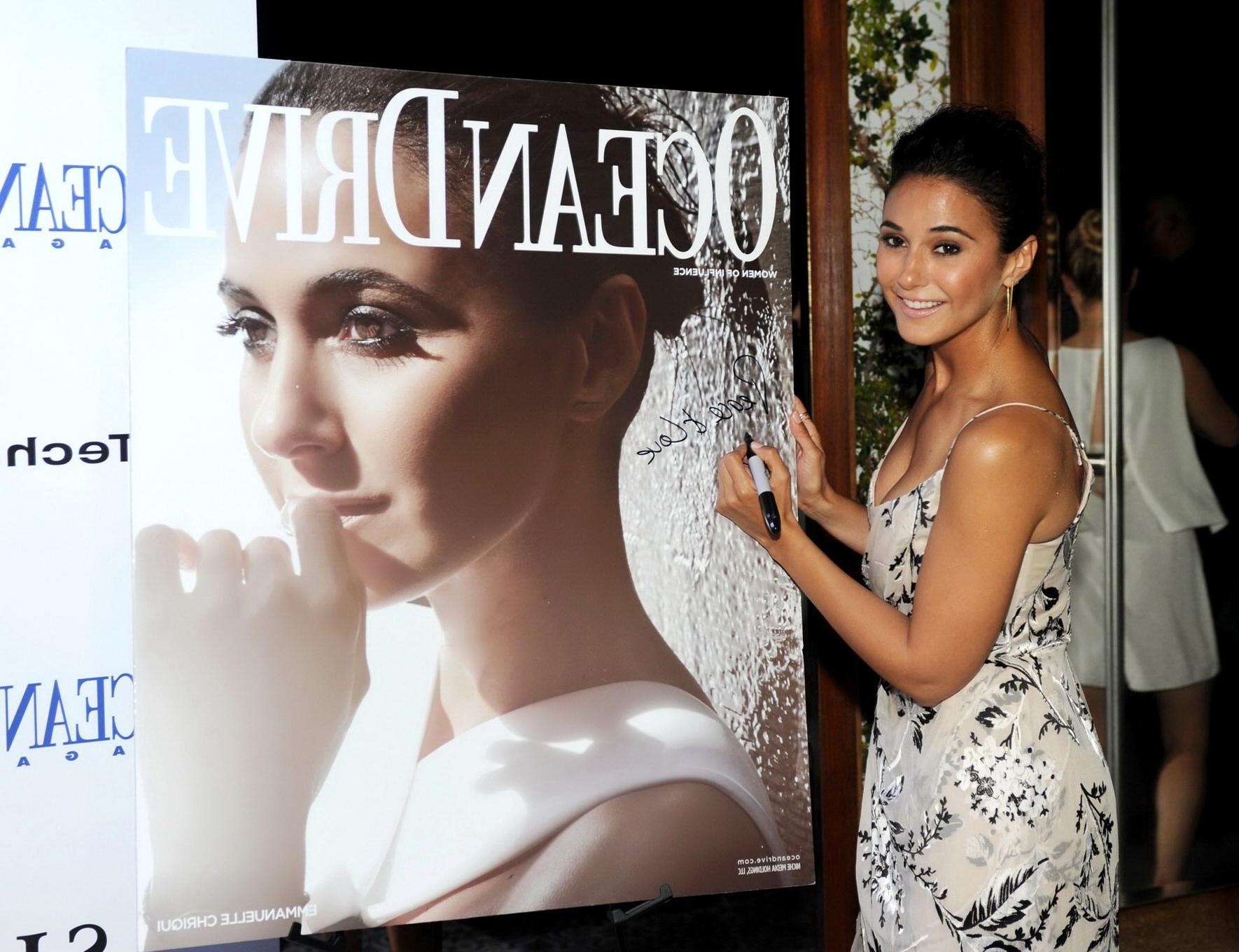 16P Emmanuelle Chriqui showing huge cleavage at the Ocean Drive Magazine Cover Party