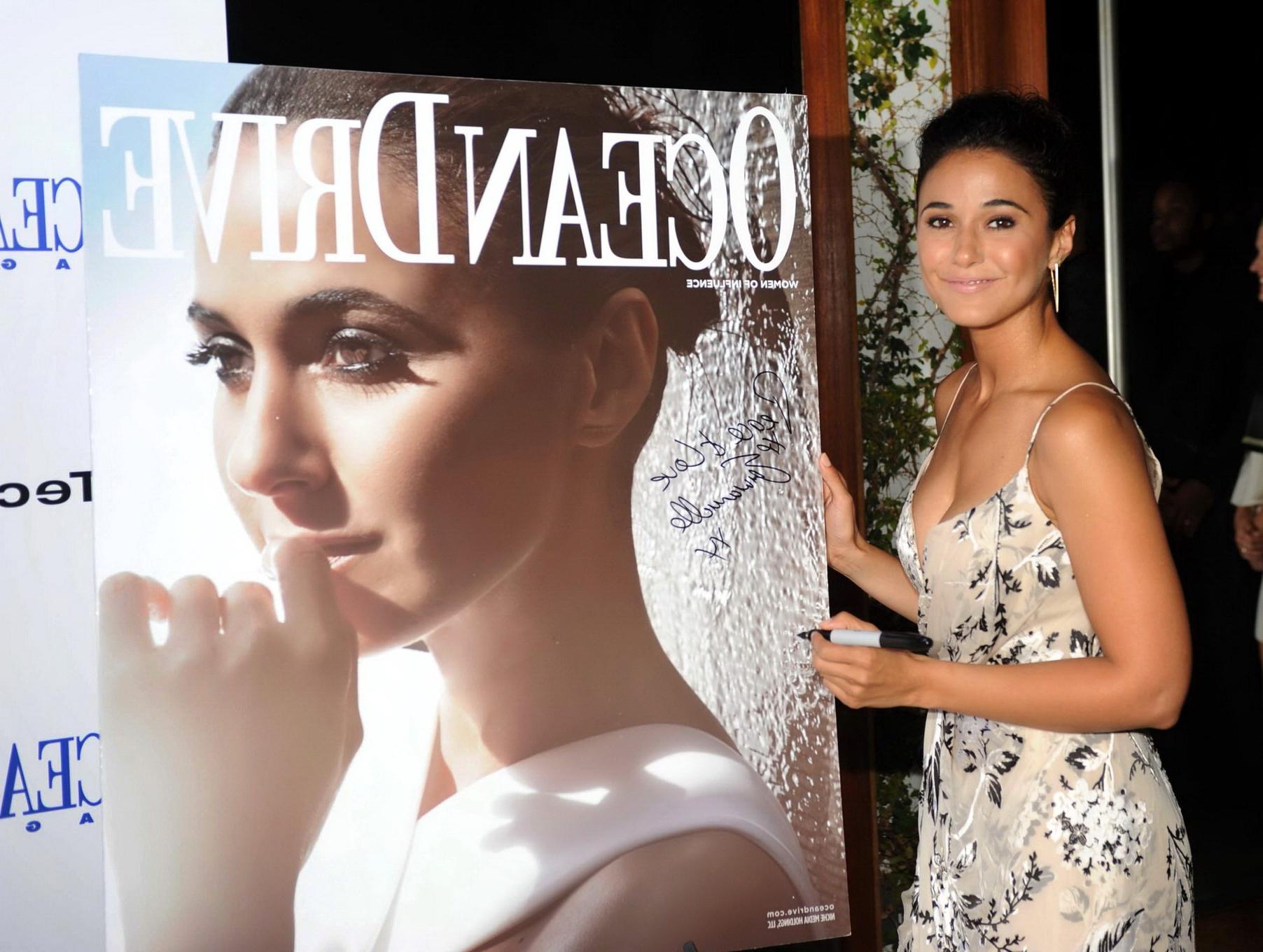 16P Emmanuelle Chriqui showing huge cleavage at the Ocean Drive Magazine Cover Party