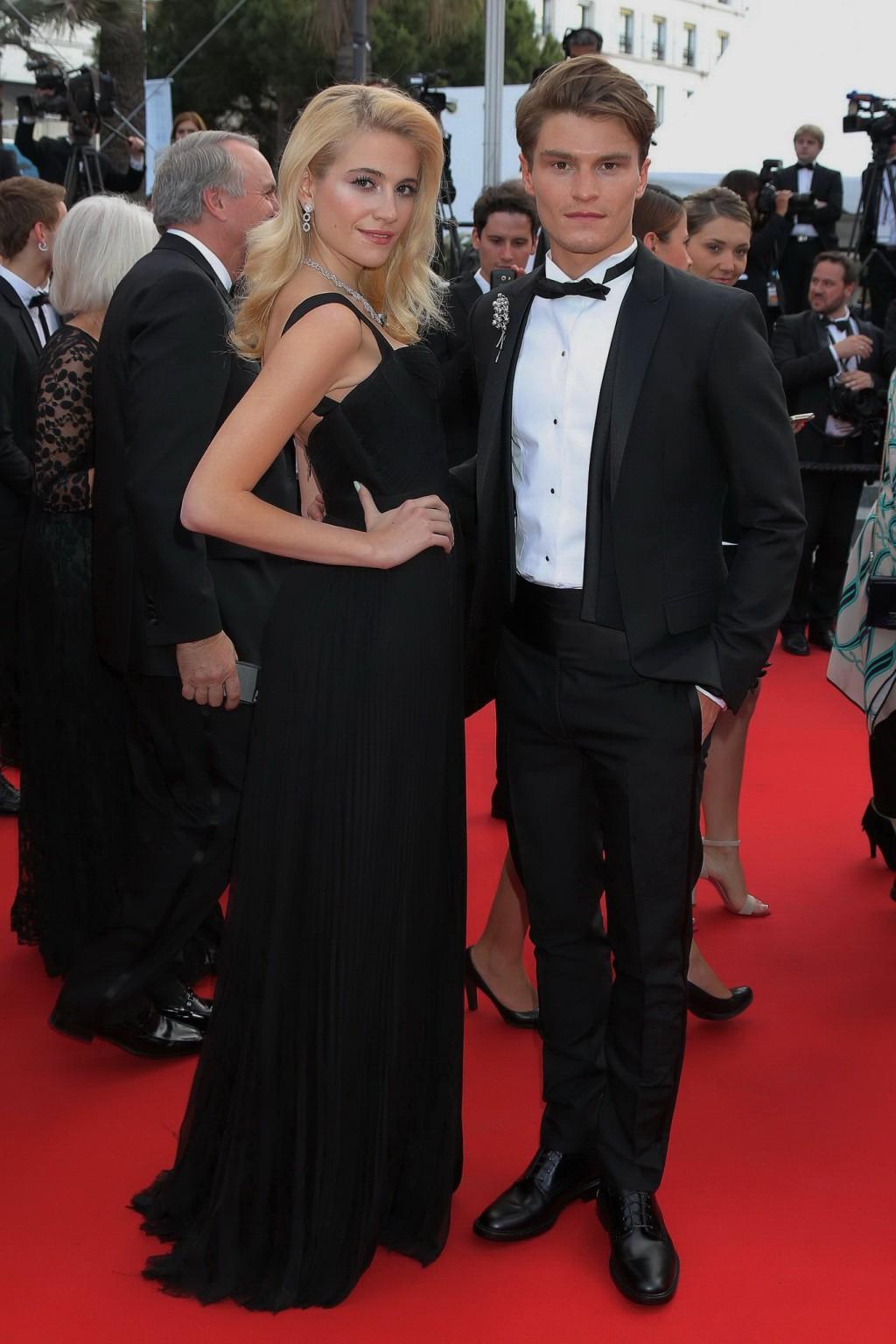 15P Pixie Lott nipple slip in black dress during a Dheepan premiere at the festival 