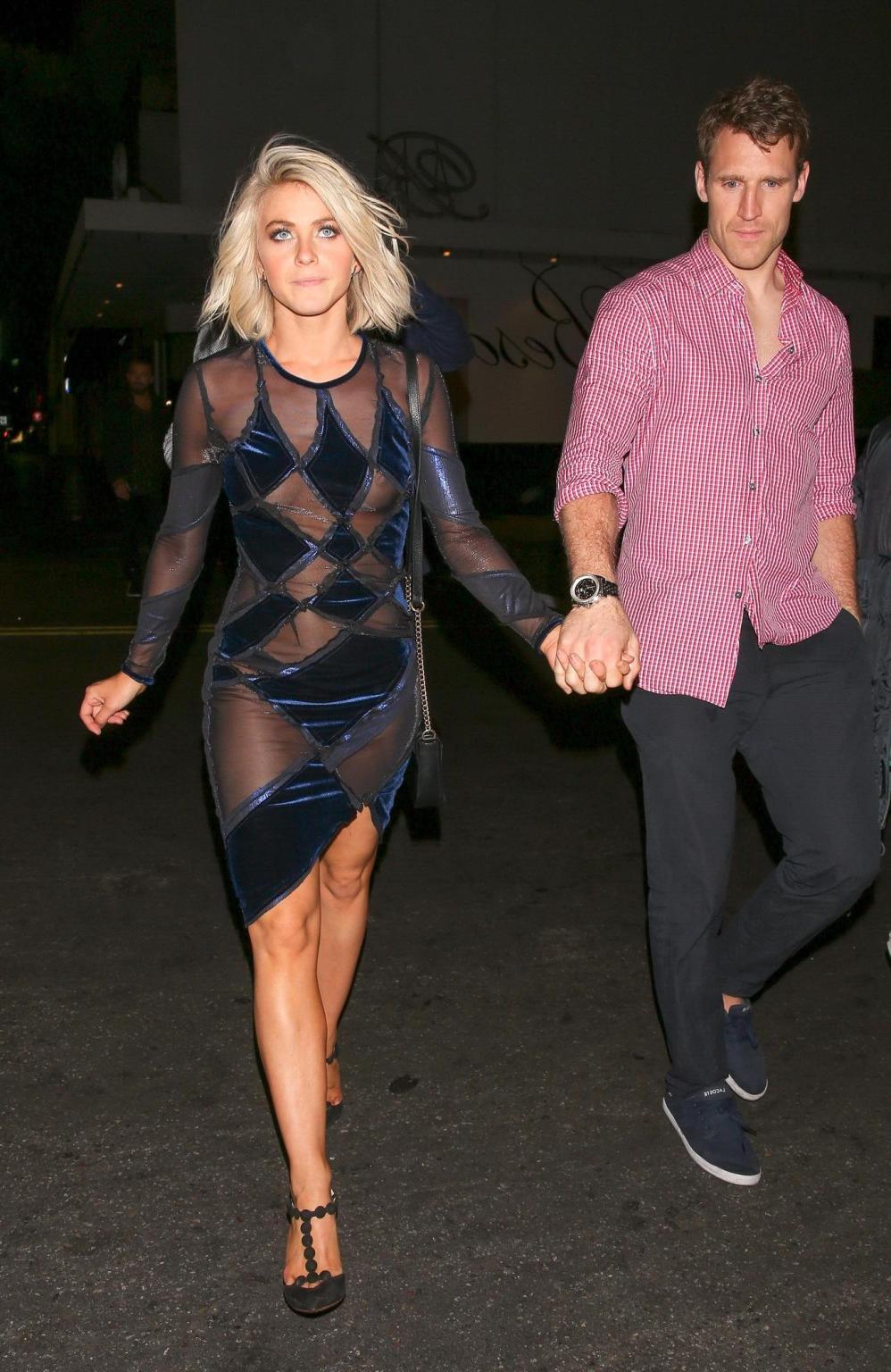 16P Julianne Hough shows off her tits in see through dress leaving the Dancing With 