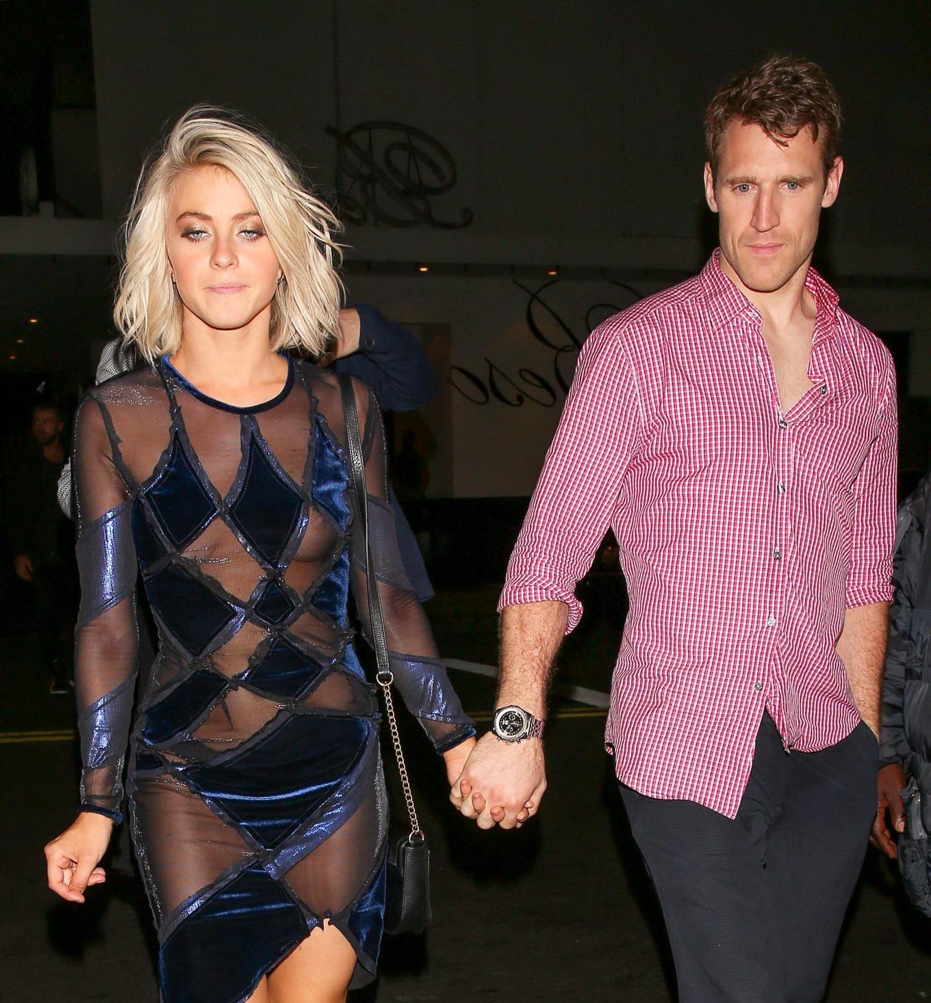 16P Julianne Hough shows off her tits in see through dress leaving the Dancing With 