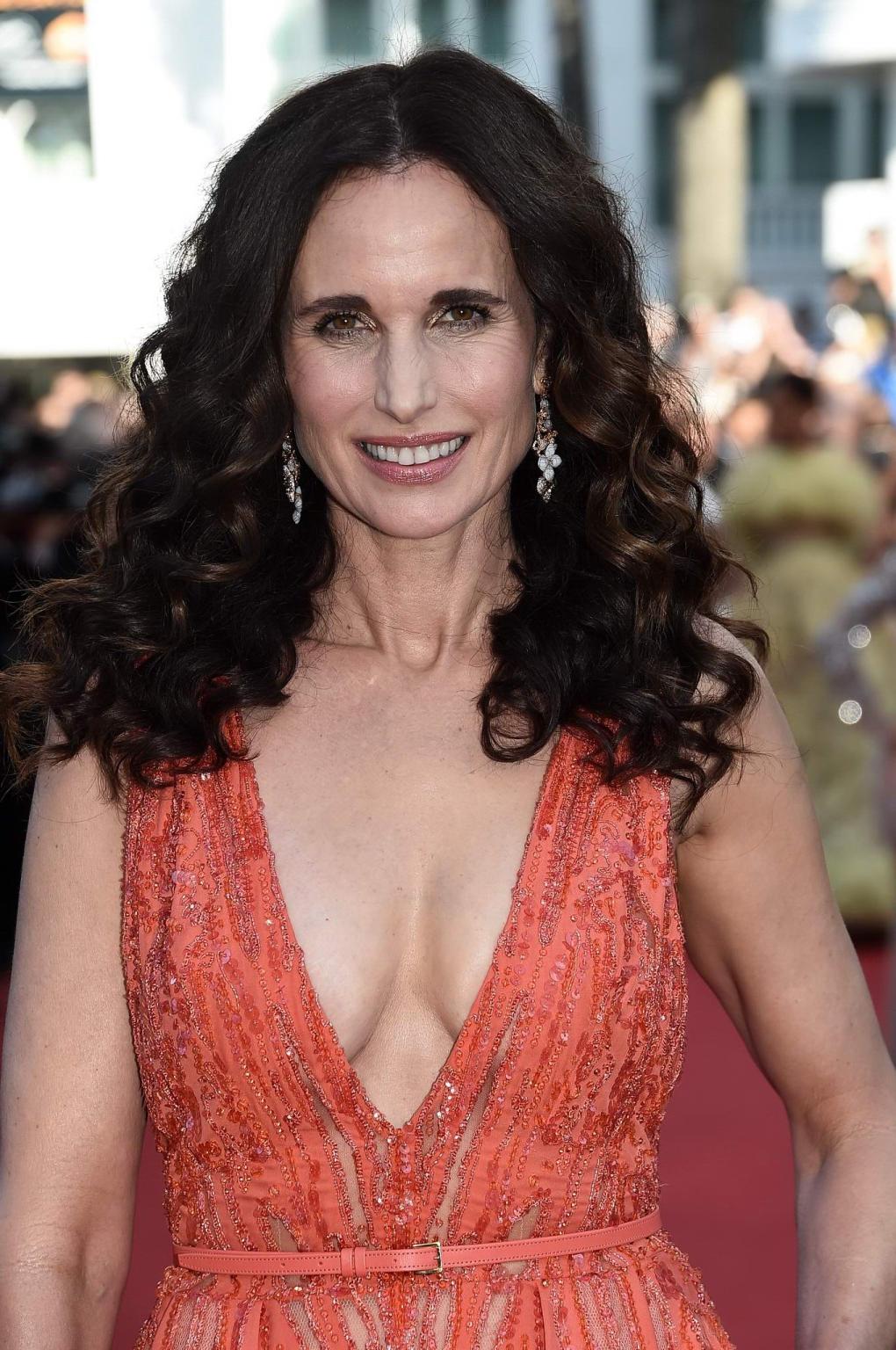 16P Busty Andie MacDowell showing huge cleavage at the Inside Out premiere in Cannes