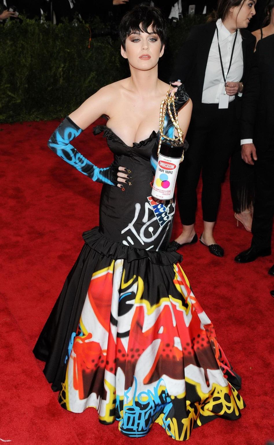 16P Katy Perry showing huge cleavage at the Costume Institute Benefit Gala at the Me