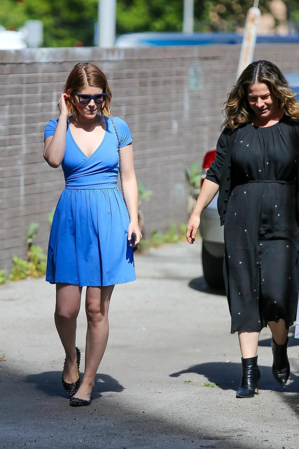 16P Kate Mara shows cleavage leaving a salon in West Hollywood