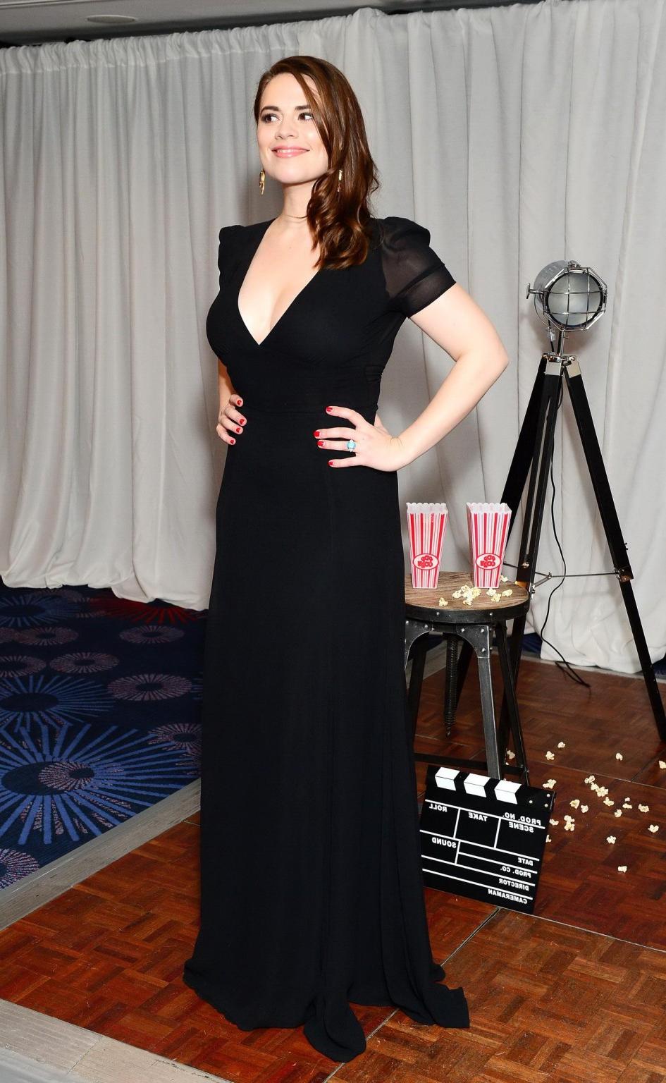 16P Busty Hayley Atwell showing cleavage at the Jameson Empire Awards 2015 in London