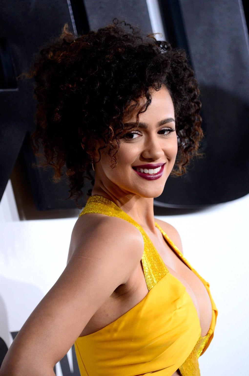 16P Nathalie Emmanuel showing huge cleavage at the Furious 7 premiere in Hollywood