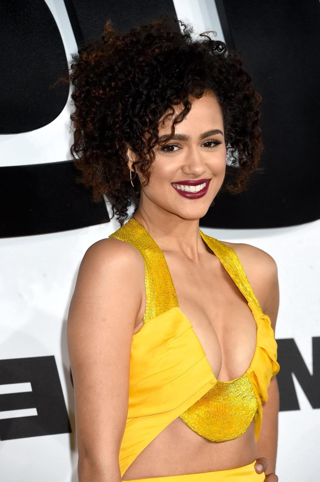 16P Nathalie Emmanuel showing huge cleavage at the Furious 7 premiere in Hollywood