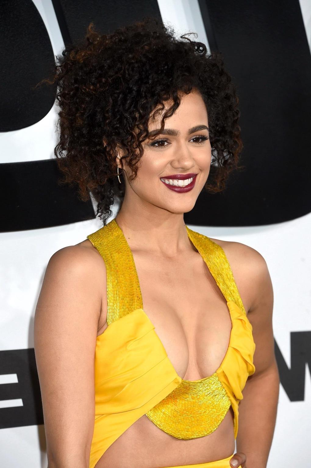 16P Nathalie Emmanuel showing huge cleavage at the Furious 7 premiere in Hollywood