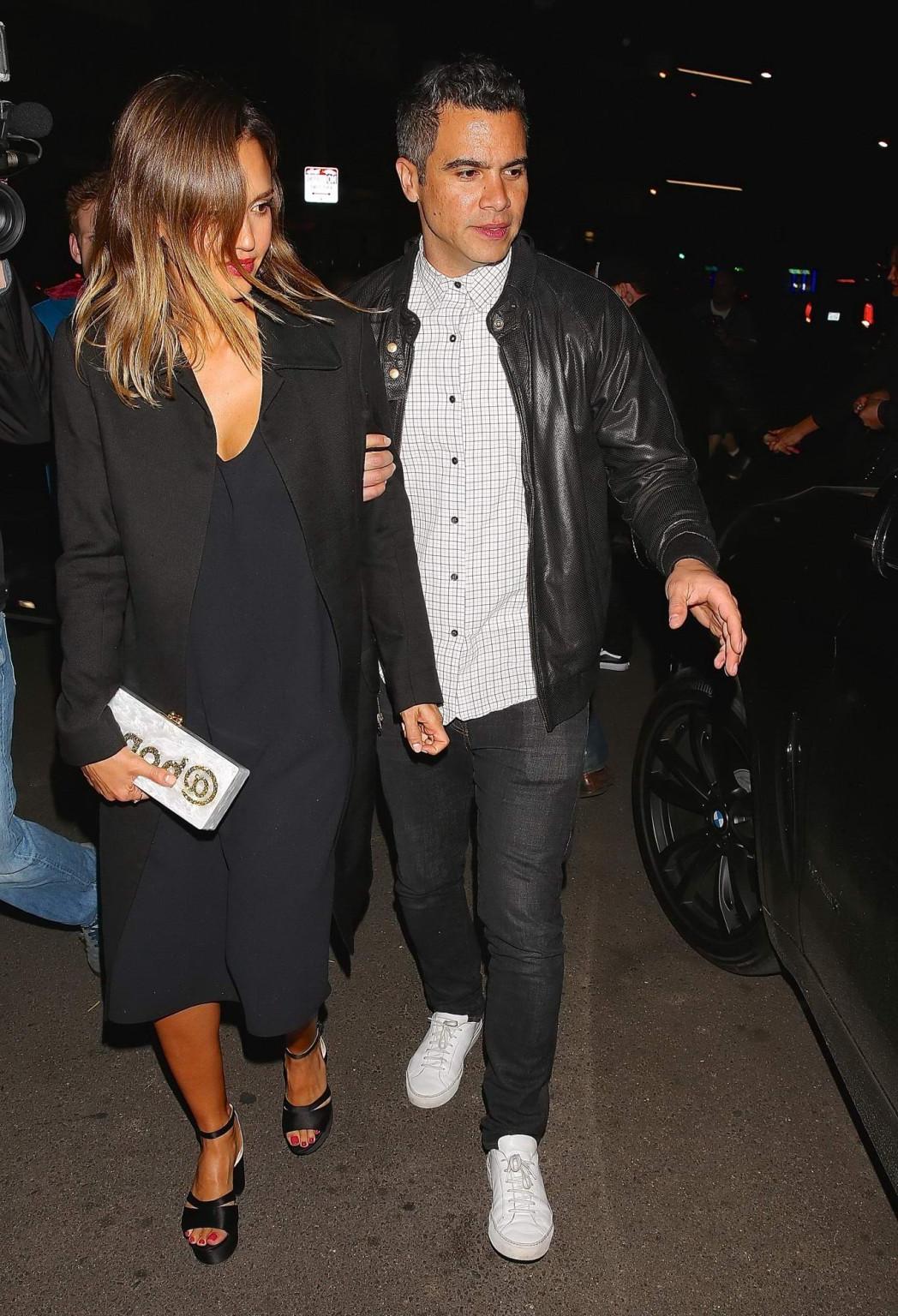 16P Jessica Alba shows cleavage leaving a club in Los Angeles