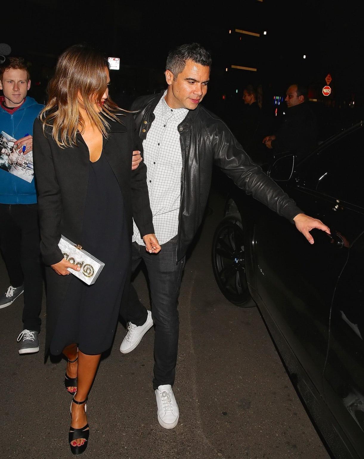 16P Jessica Alba shows cleavage leaving a club in Los Angeles