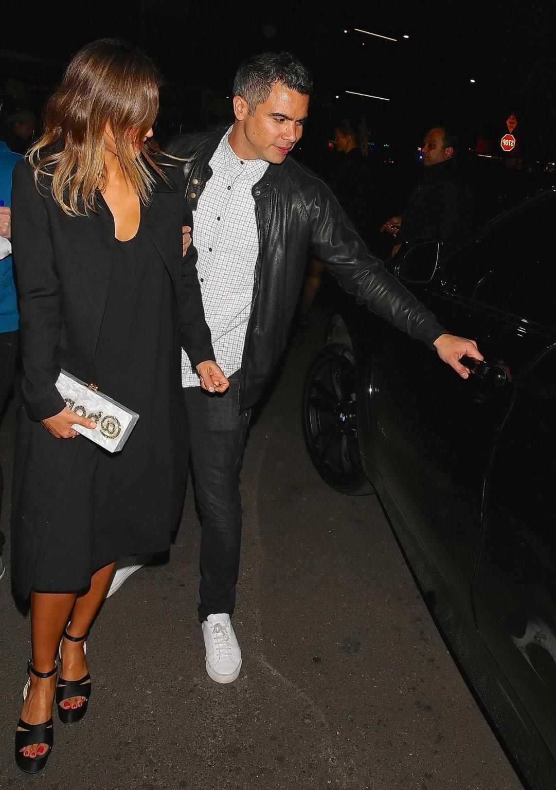 16P Jessica Alba shows cleavage leaving a club in Los Angeles