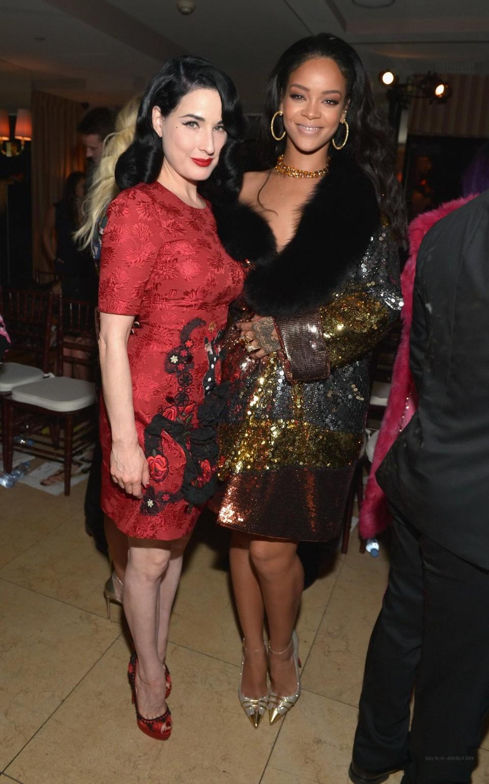 16P Rihanna showing cleavage at The DAILY FRONT ROW Fashion Los Angeles Awards Show 