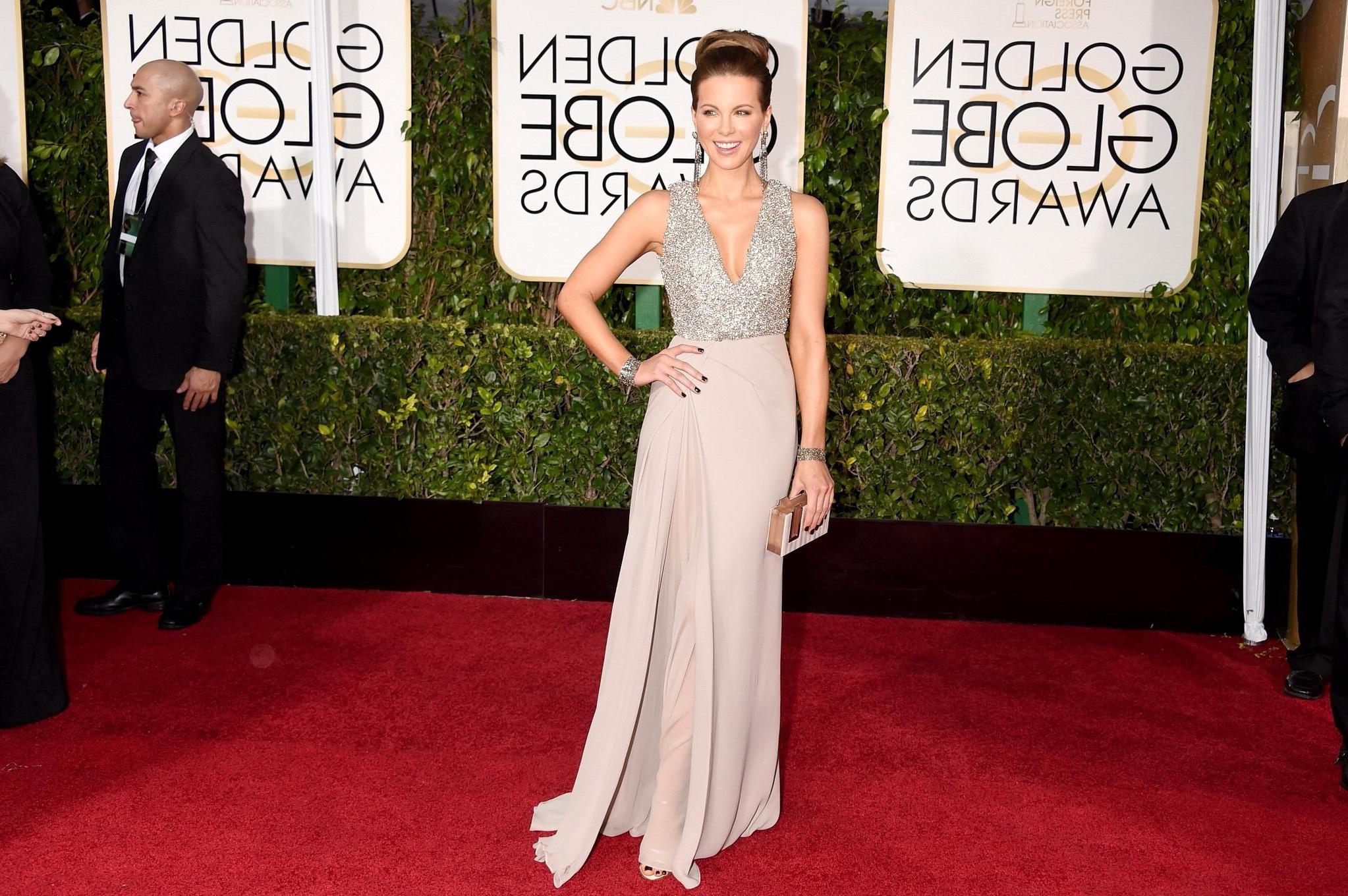 16P Kate Beckinsale showing huge cleavage at the Golden Globe Awards and The Weinste