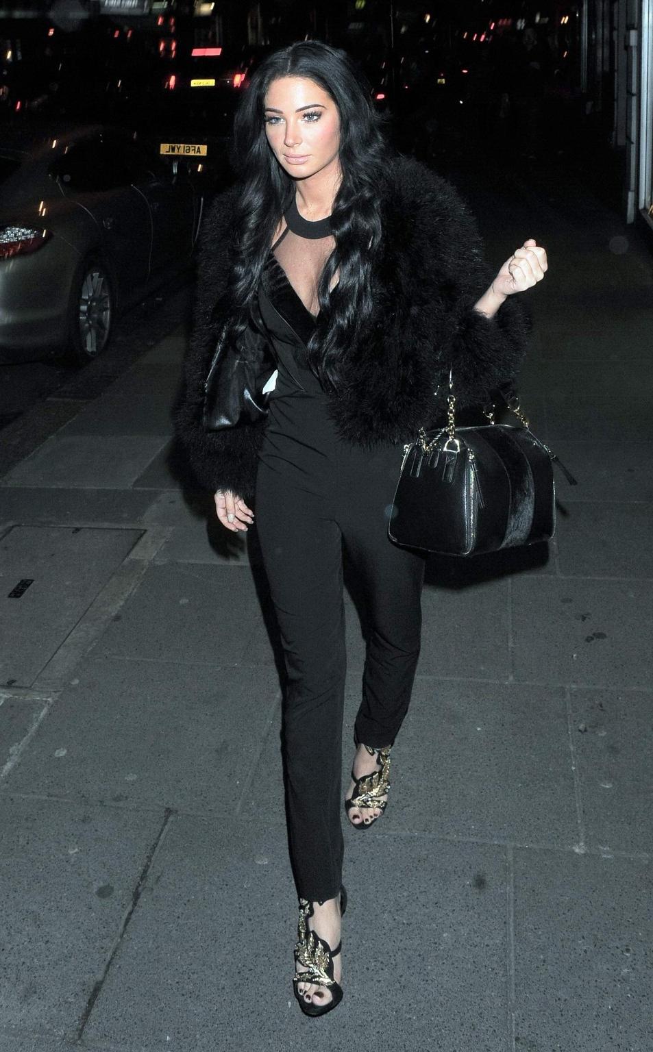 16P Tulisa Contostavlos showing cleavage outside the Ramusake club in London