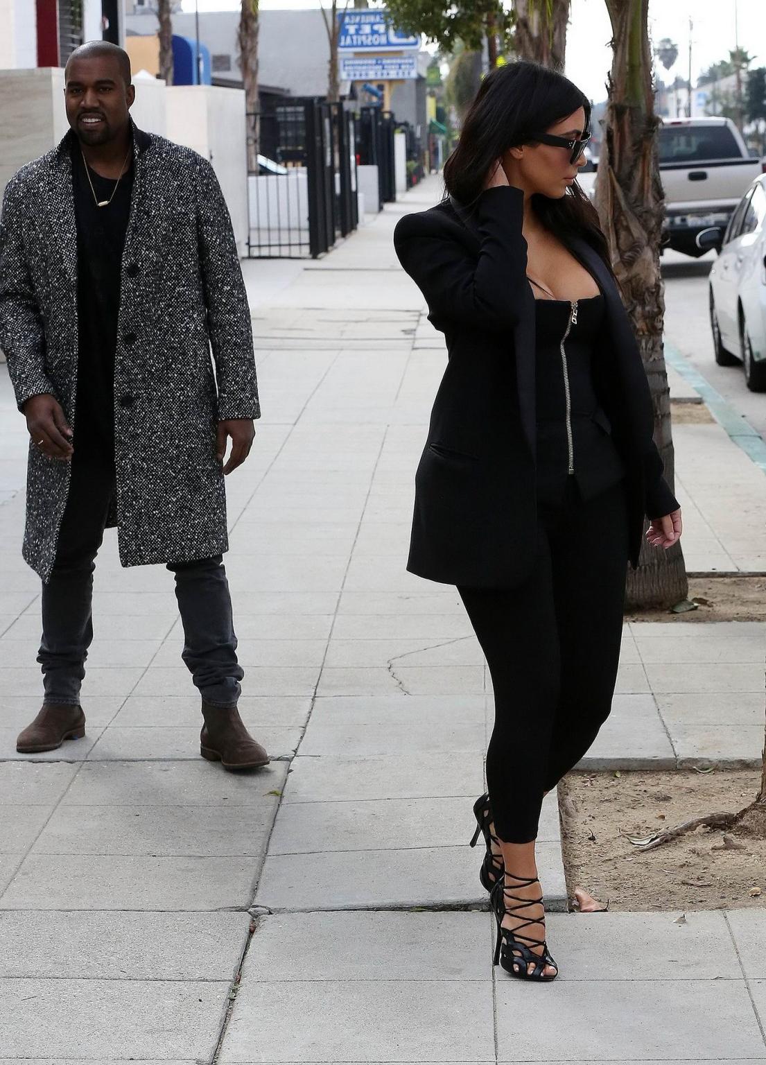 16P Kim Kardashian showing huge cleavage out in Los Angeles
