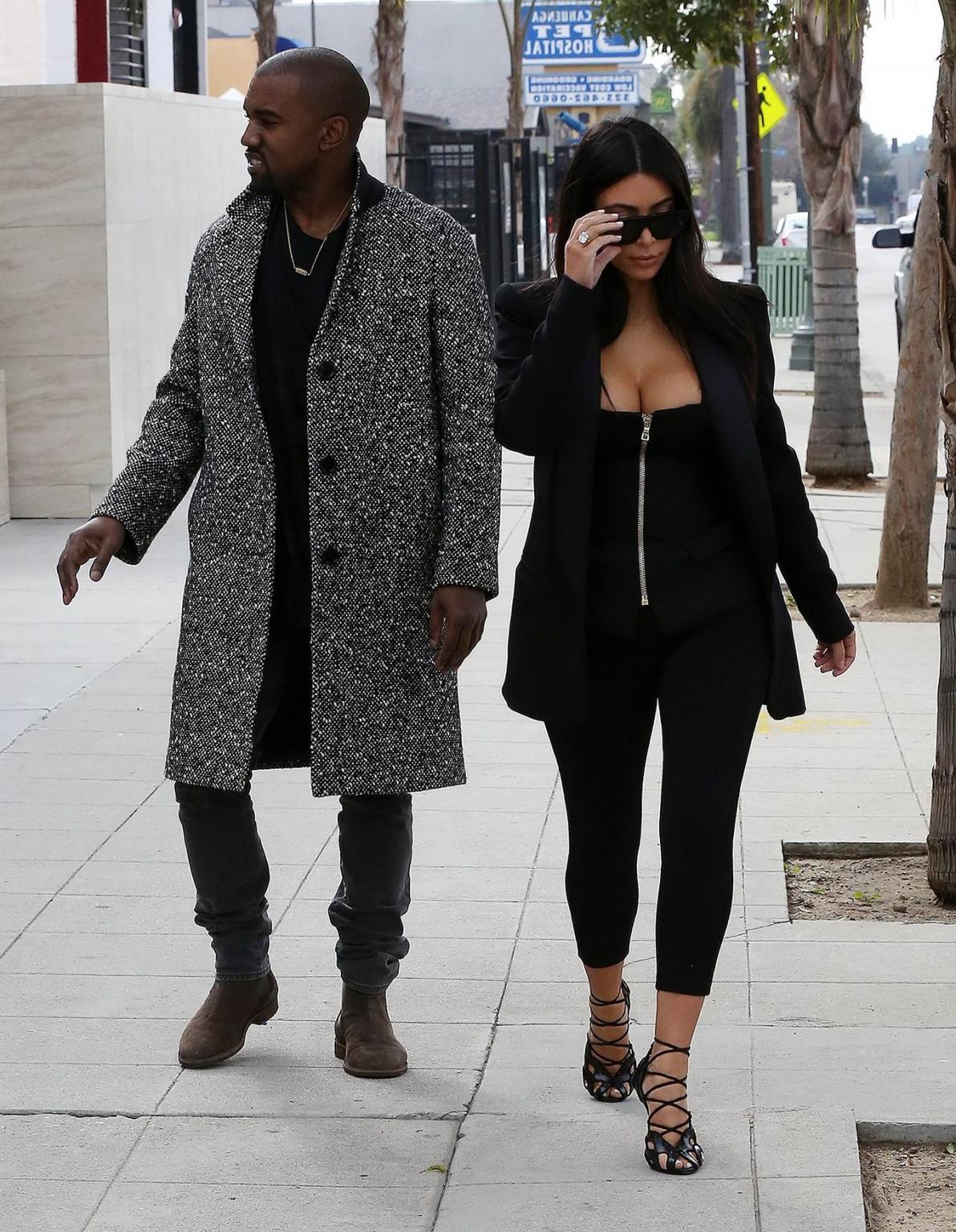 16P Kim Kardashian showing huge cleavage out in Los Angeles