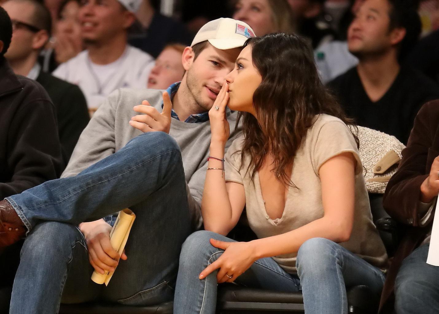 16P Mila Kunis busty showing huge cleavage at the LA Lakers game