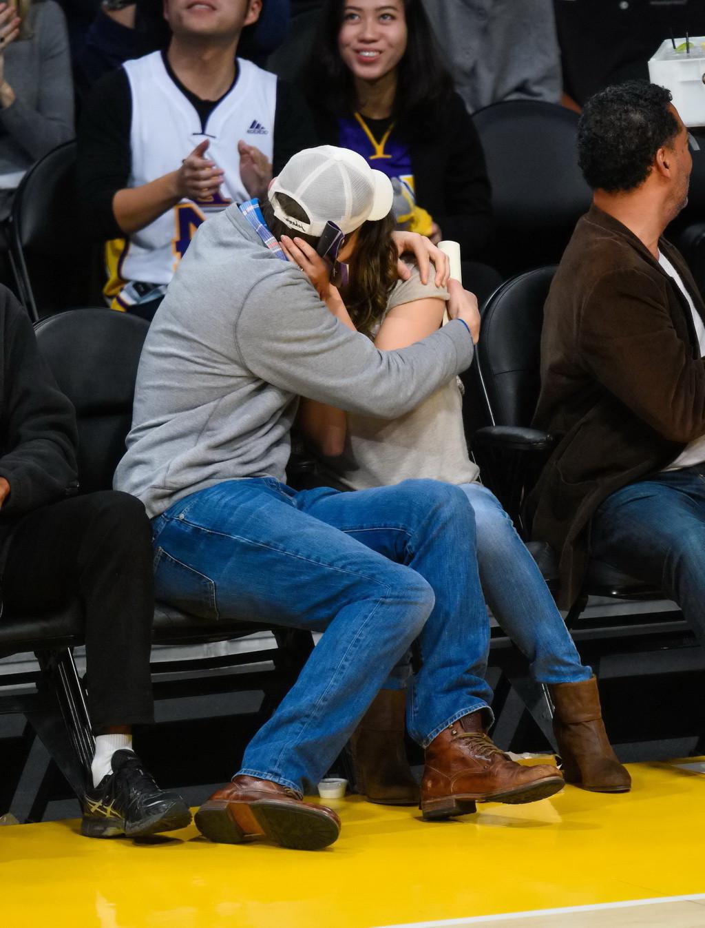 16P Mila Kunis busty showing huge cleavage at the LA Lakers game
