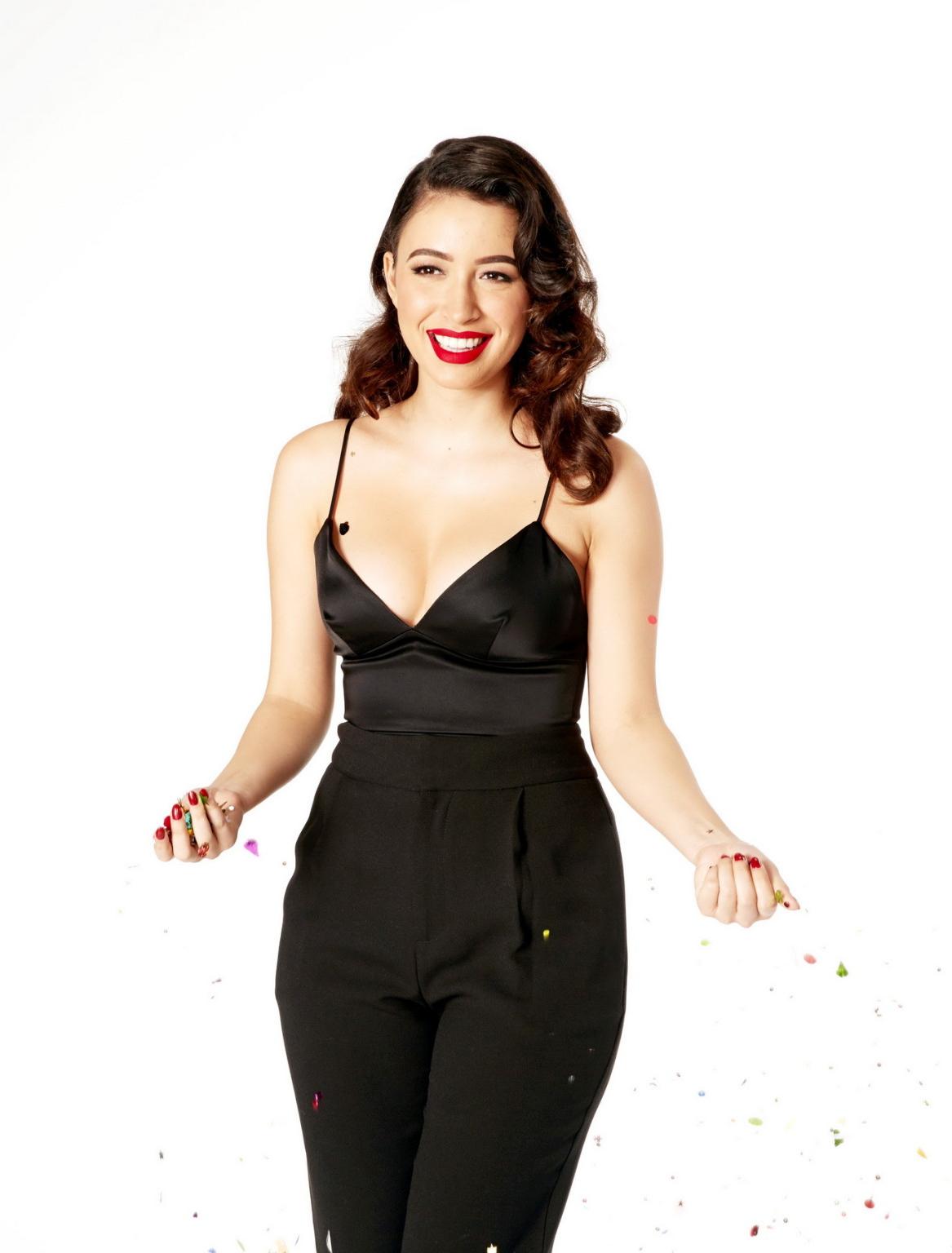 16P Christian Serratos braless showing huge cleavage at the KIIS FMs Jingle Ball 201