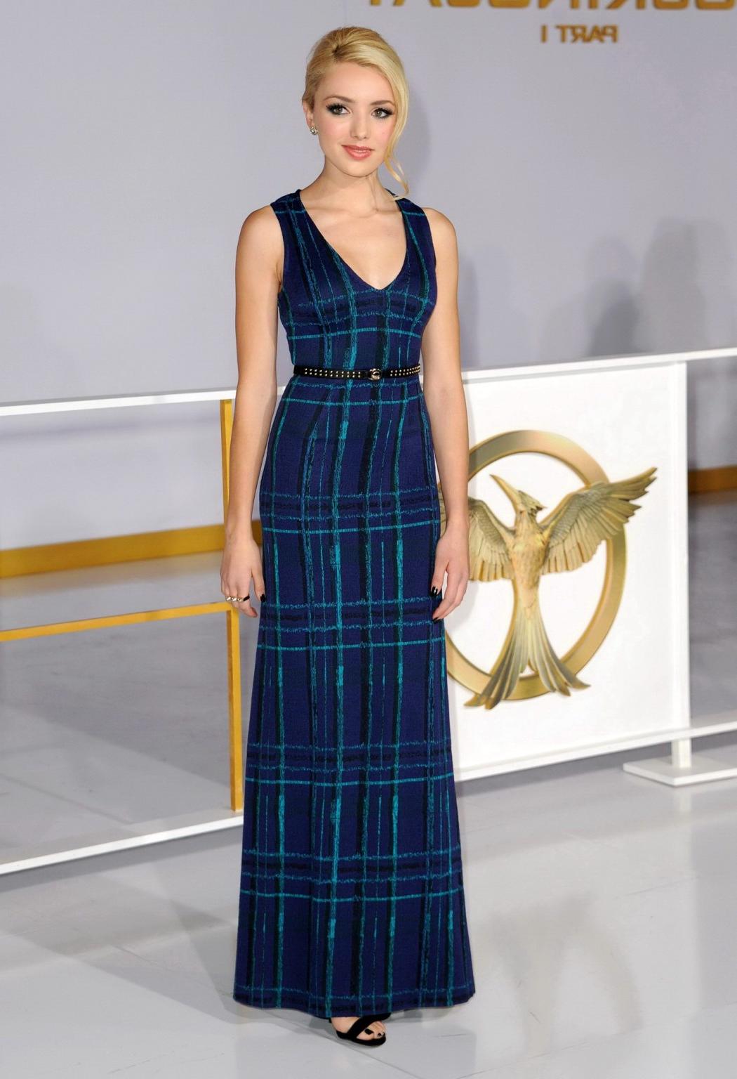 16P Peyton List showing cleavage and ass at The Hunger Games Mockingjay Part 1 LA pr