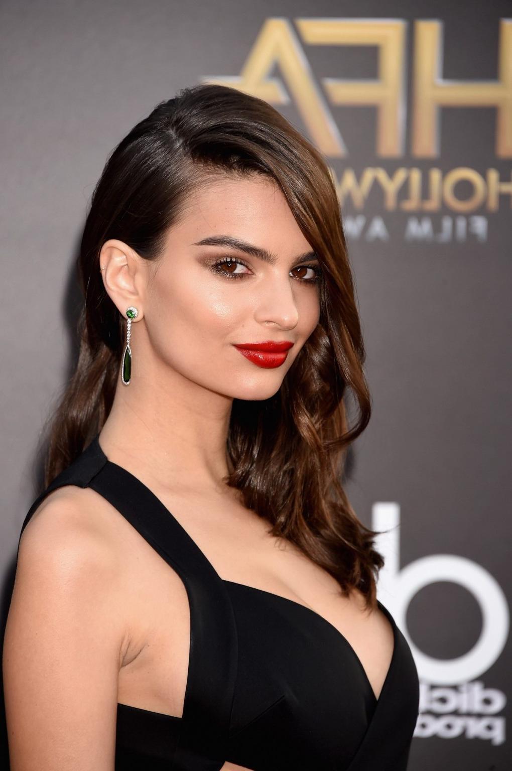16P Emily Ratajkowski shows huge cleavage wearing a black jumpsuit at the 18th Annua