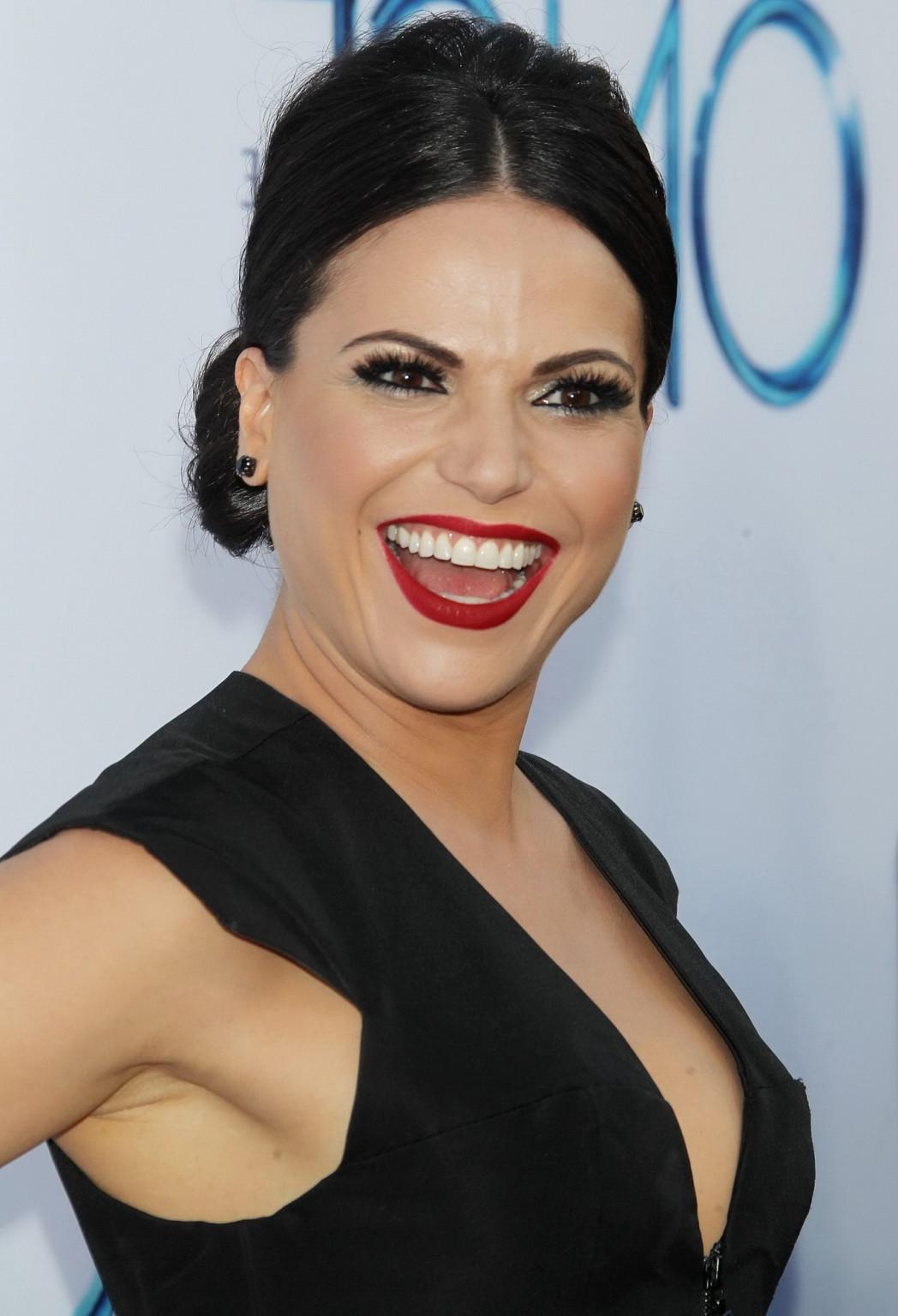 16P Lana Parrilla showing huge cleavage at Once Upon a Time season 4 screening in Ho