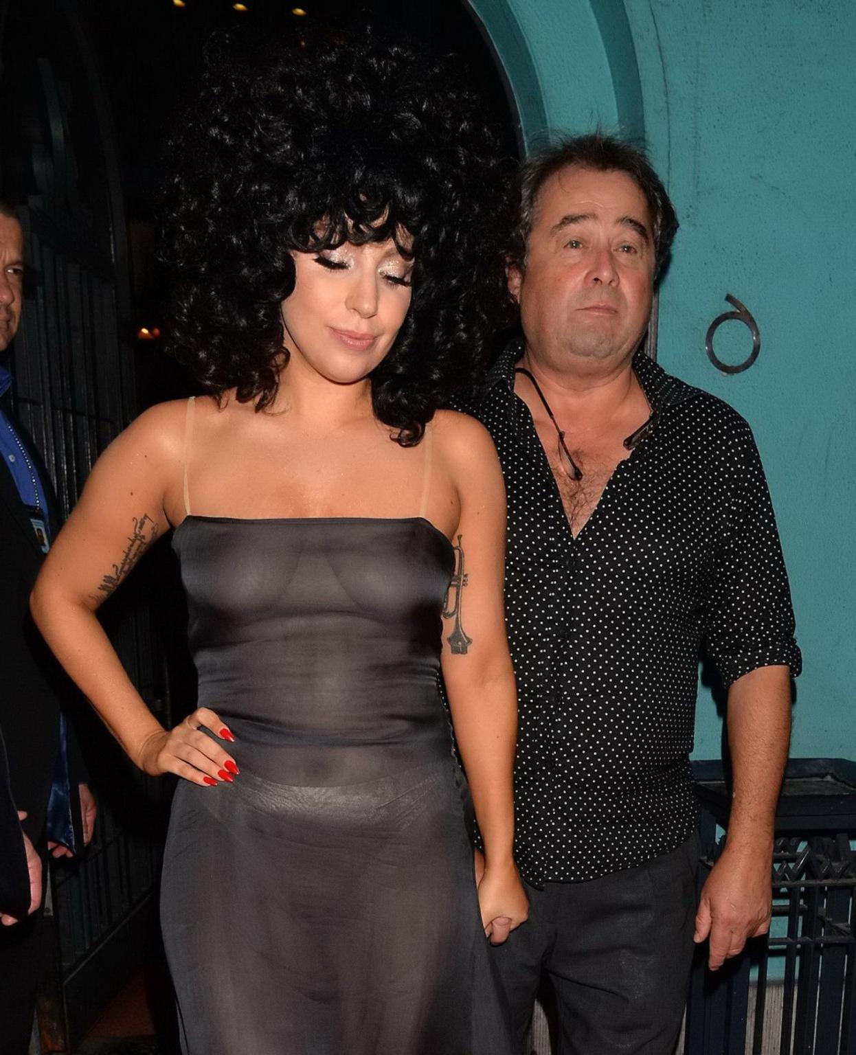 10P Lady Gaga seethrough flashing boobs and panties while leaving LArchidus Jazz Clu