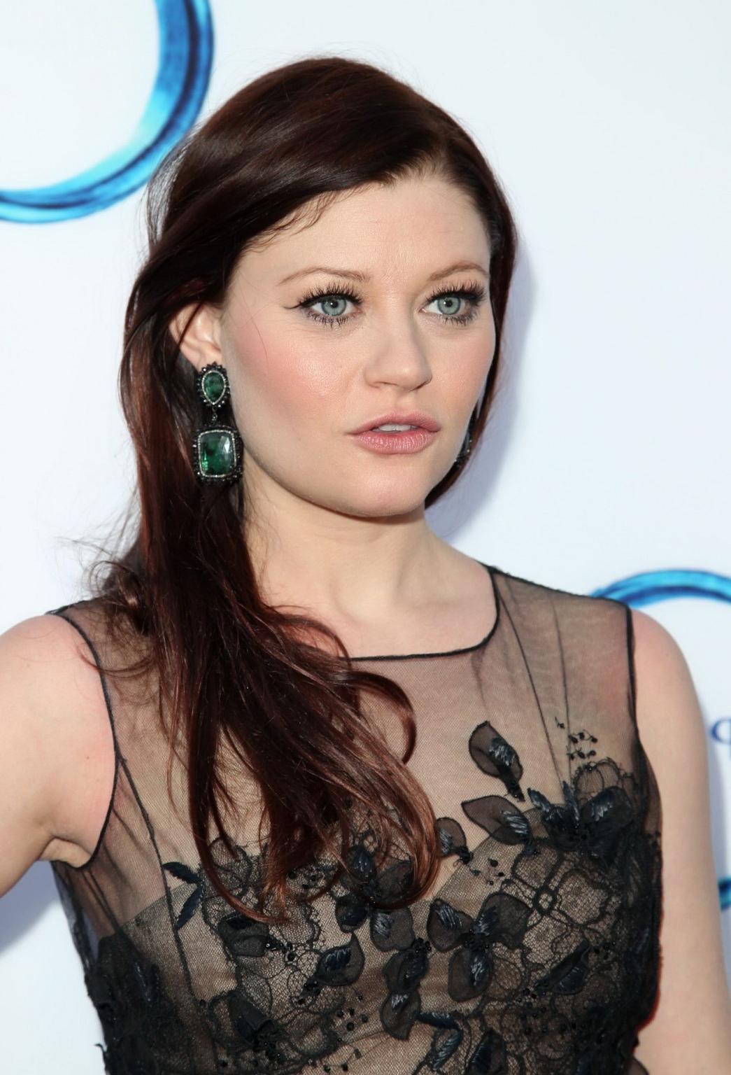 16P Emilie de Ravin wearing a black lace dress at Once Upon a Time season 4 screenin