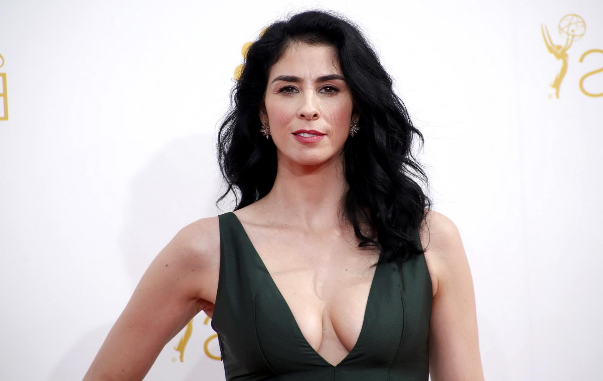 16P Sarah Silverman showing huge cleavage at the 66th Annual Primetime Emmy Awards