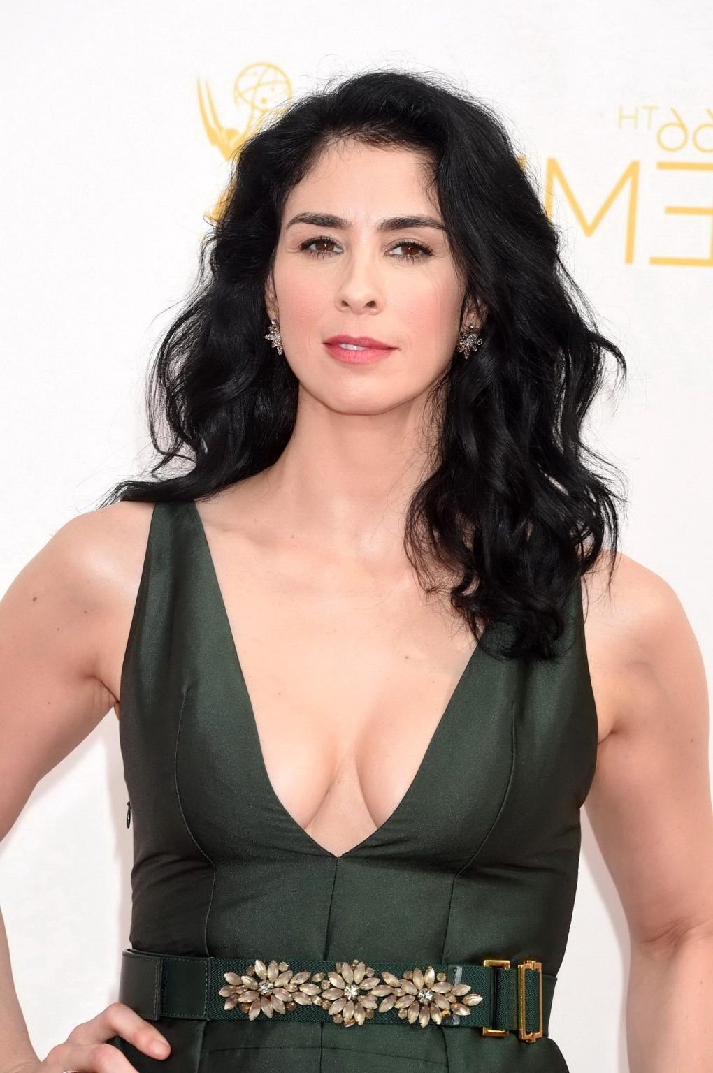 16P Sarah Silverman showing huge cleavage at the 66th Annual Primetime Emmy Awards