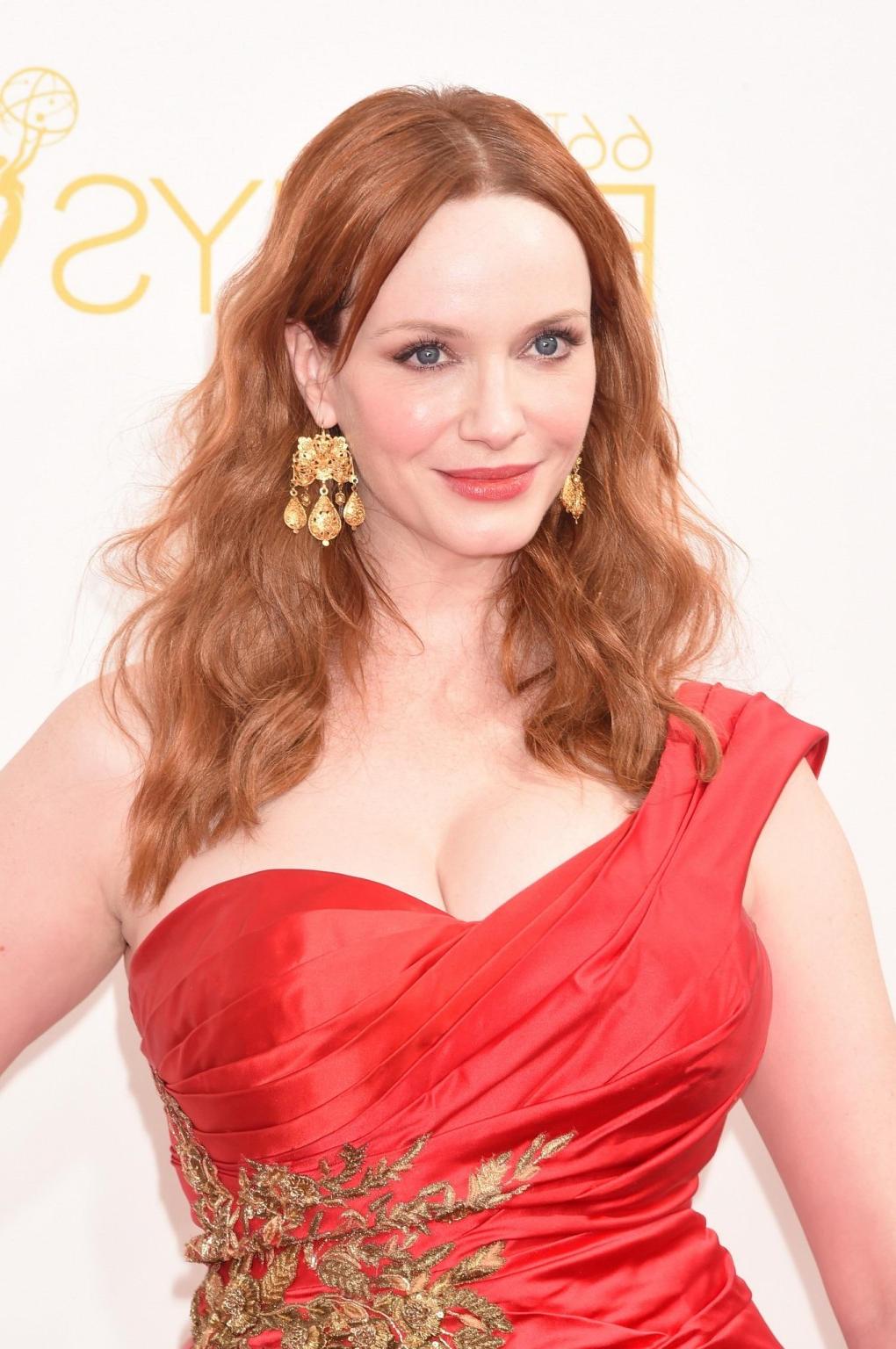 15P Christina Hendricks showing huge cleavage at the 66th Annual Primetime Emmy Awar