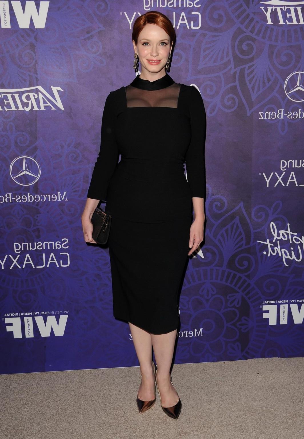 16P Christina Hendricks showing cleavage at the Variety and Women in Film Emmy Nomin