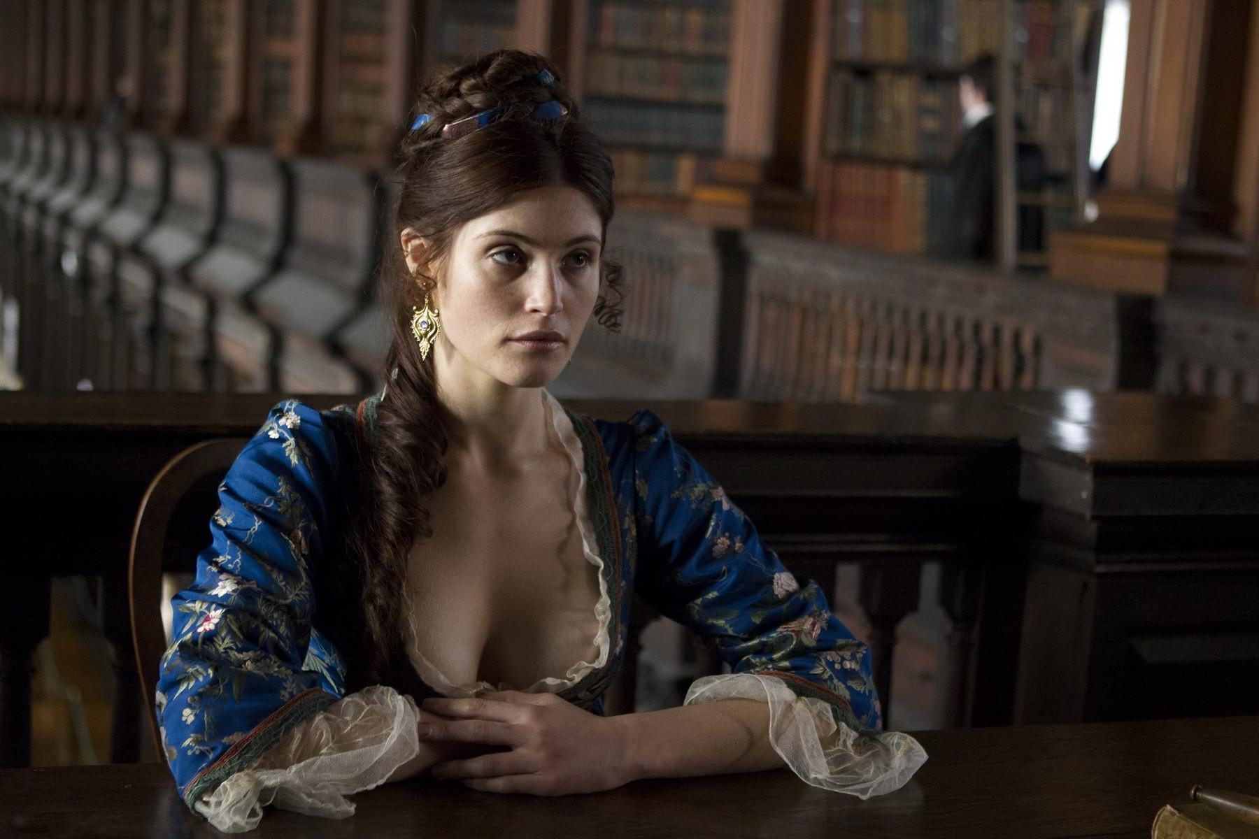 10P Gemma Arterton showing off her cleavage in Byzantium promos and stills