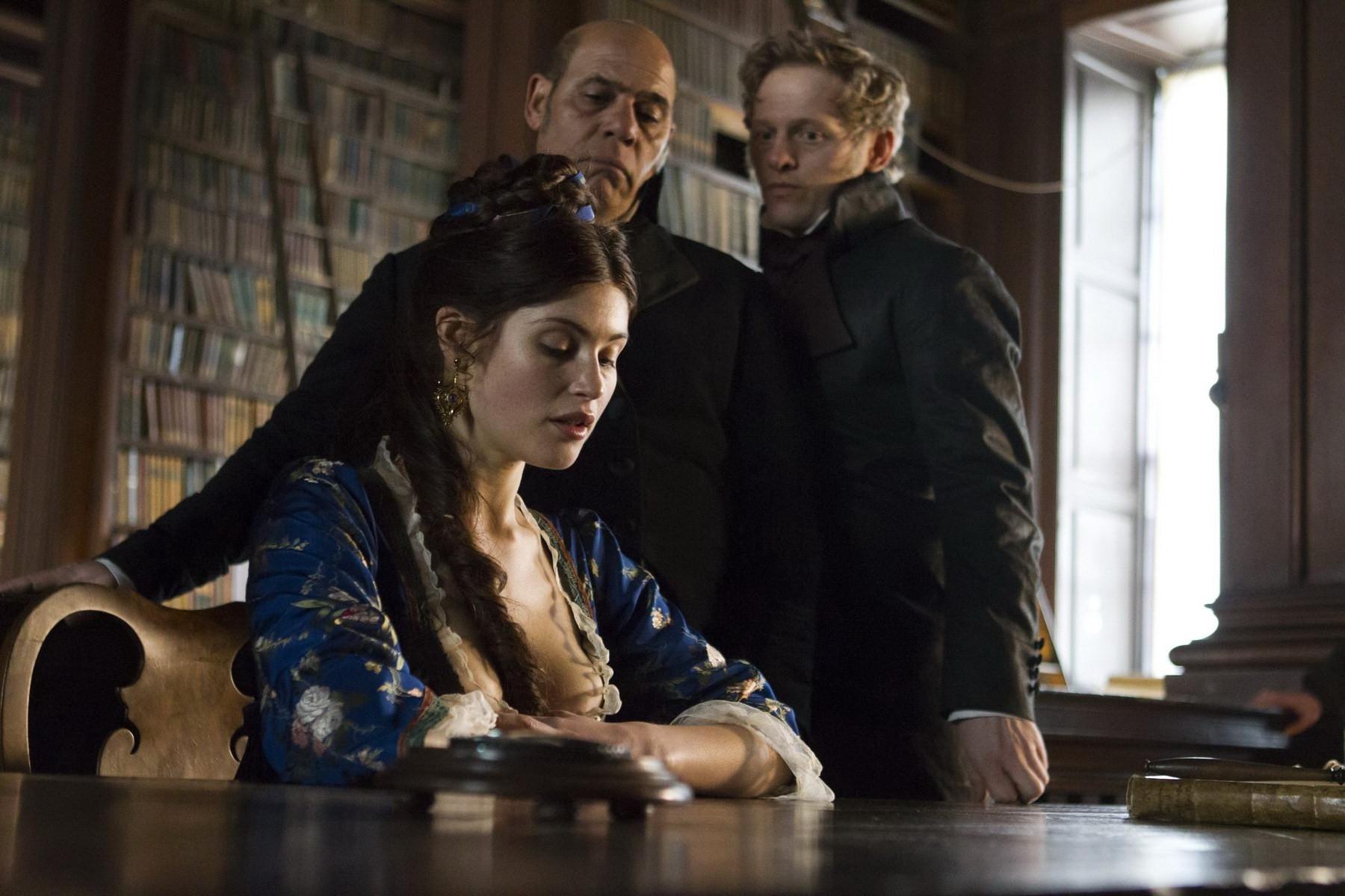 10P Gemma Arterton showing off her cleavage in Byzantium promos and stills