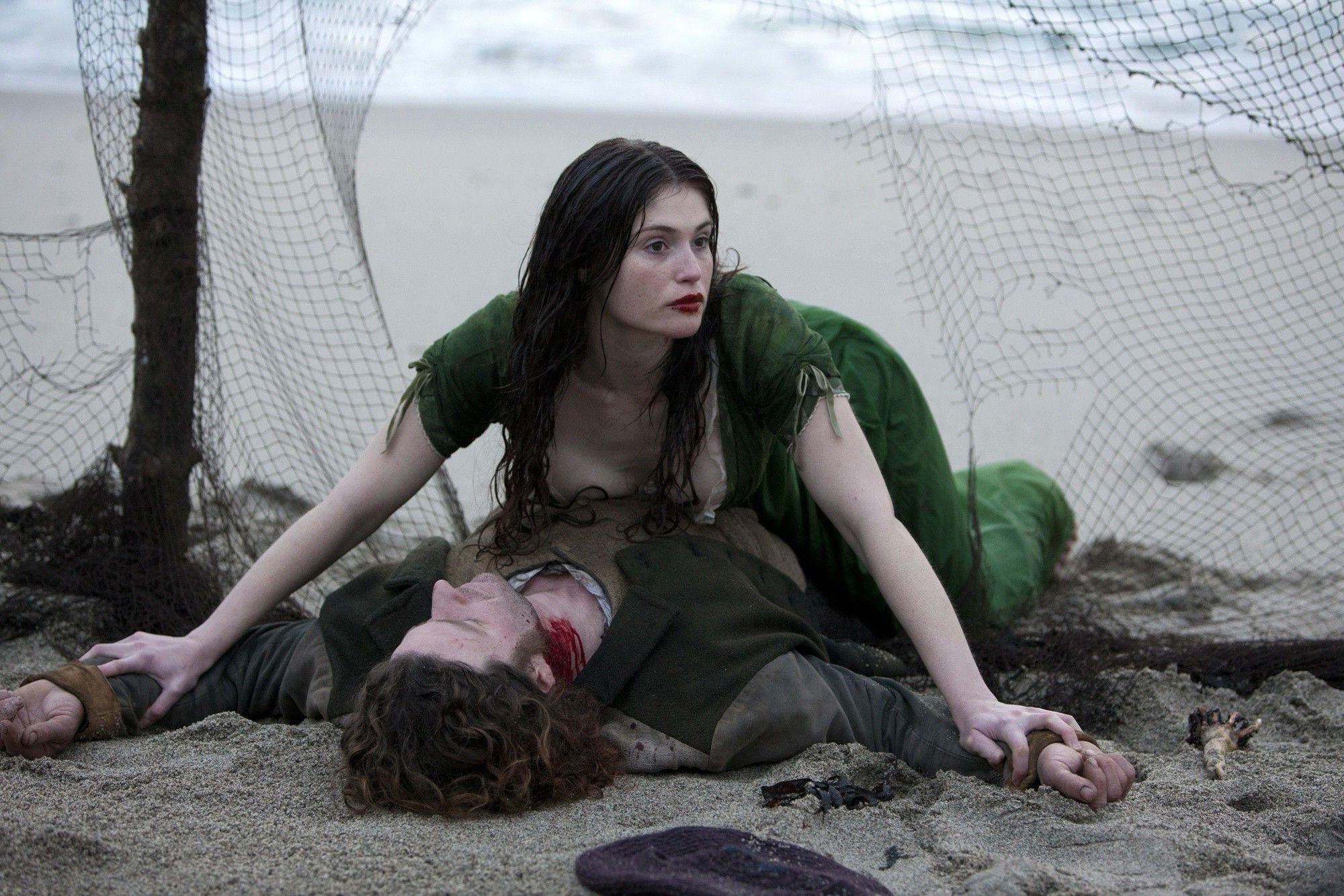 10P Gemma Arterton showing off her cleavage in Byzantium promos and stills