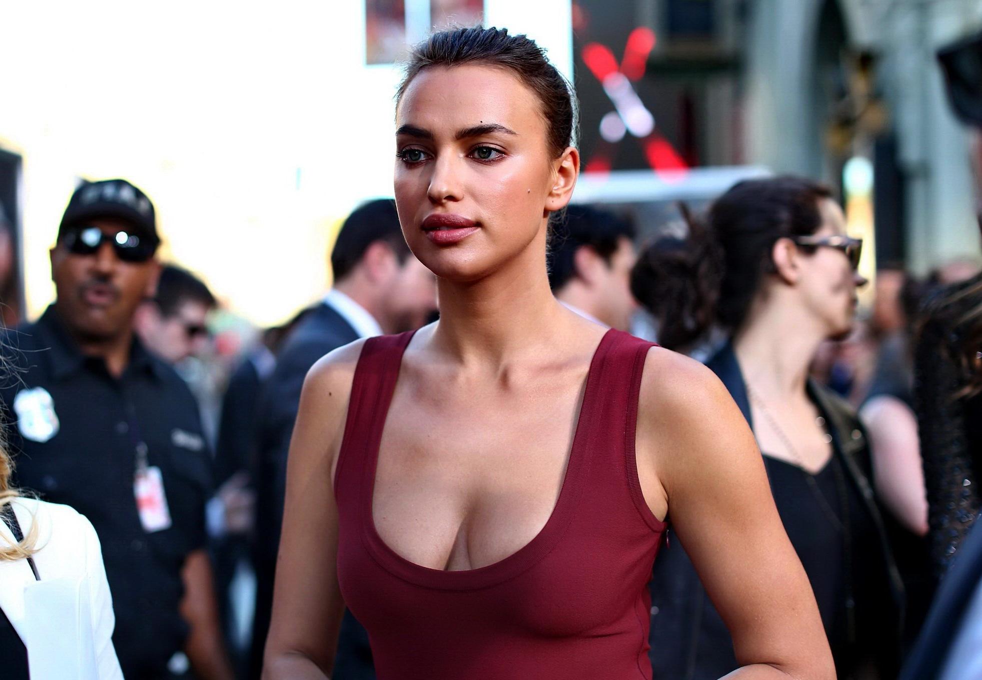 16P Irina Shayk showing huge cleavage at the Hercules premiere in LA