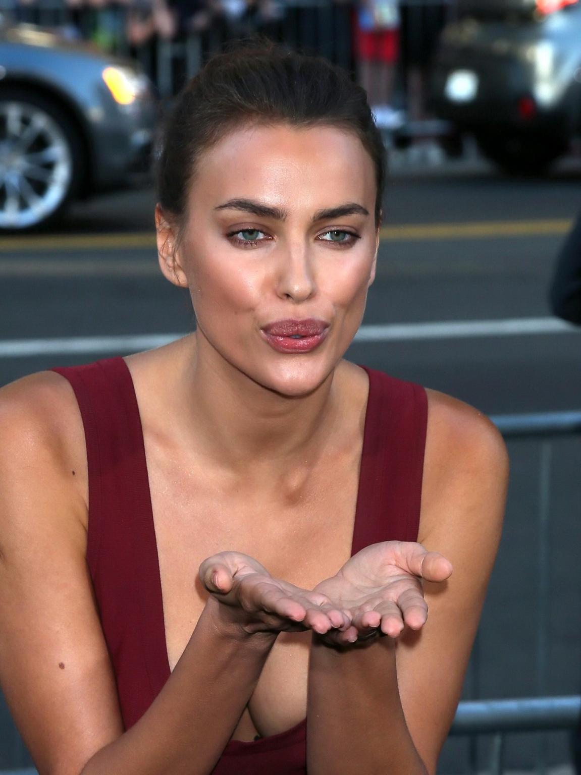 16P Irina Shayk showing huge cleavage at the Hercules premiere in LA