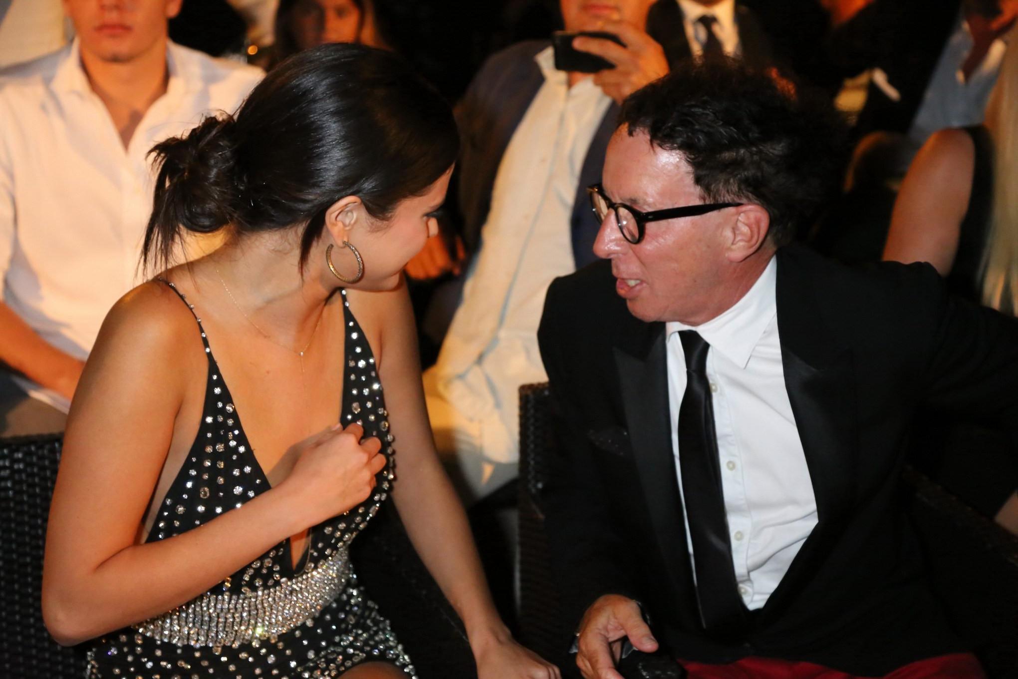10P Selena Gomez braless showing cleavage at Regina Isabella Awards in Ischia