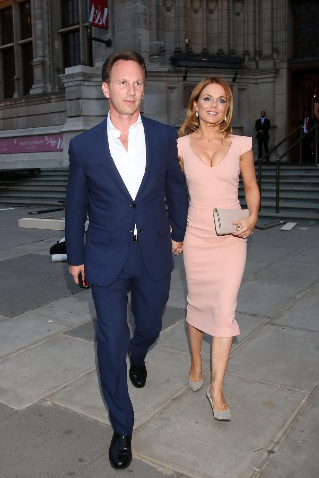 16P Geri Halliwell showing huge cleavage at the F1 Ormond Street Charity Event in UK