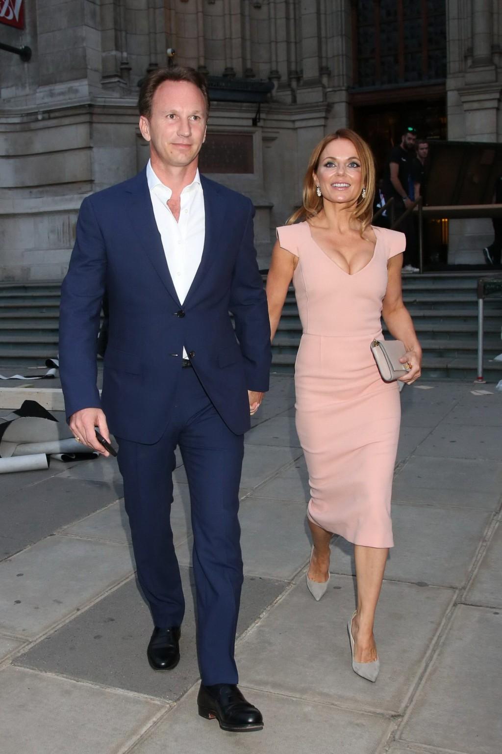 16P Geri Halliwell showing huge cleavage at the F1 Ormond Street Charity Event in UK