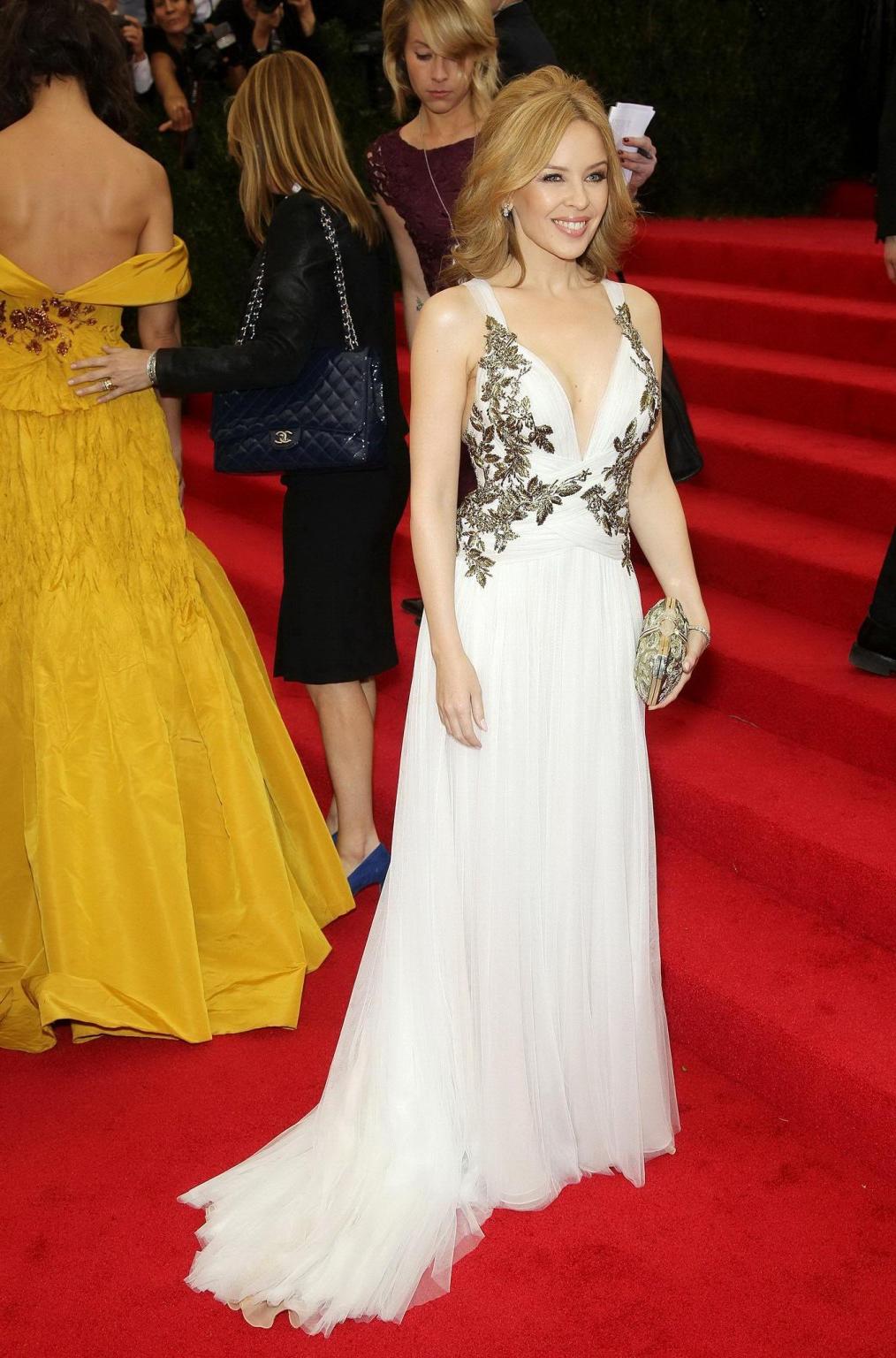 16P Kylie Minogue showing huge cleavage for the Costume Institute Gala at The Metrop