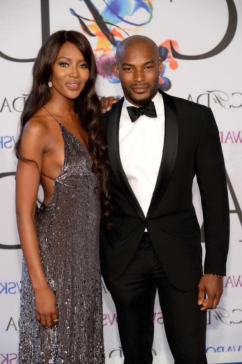 16P Naomi Campbell showing cleavage at the 2014 CFDA Fashion Awards in NYC