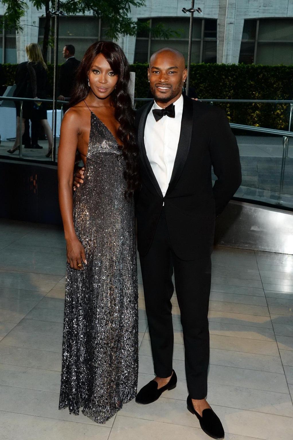 16P Naomi Campbell showing cleavage at the 2014 CFDA Fashion Awards in NYC